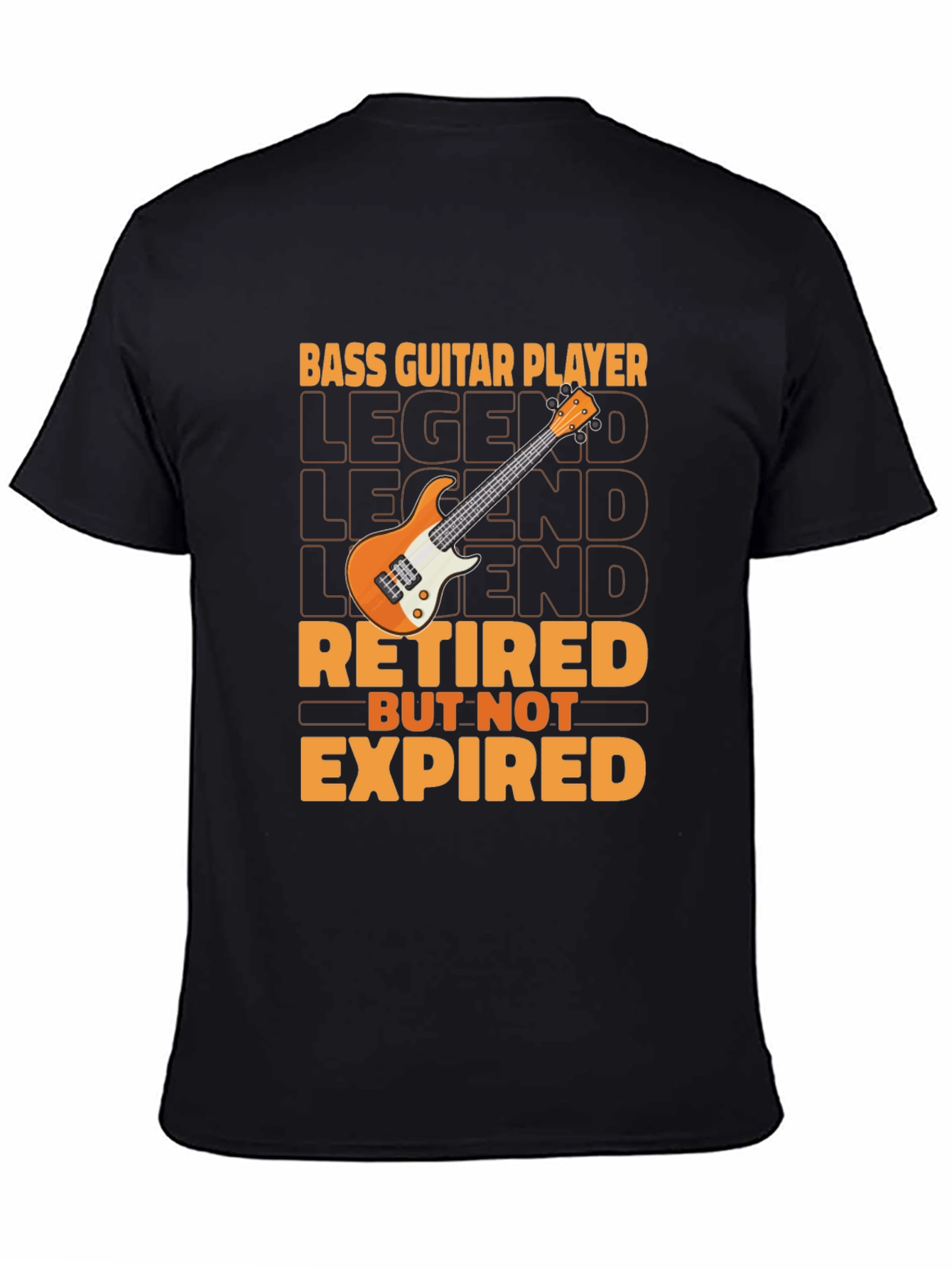 Black Bass Guitar Player Retired T-Shirt view 4