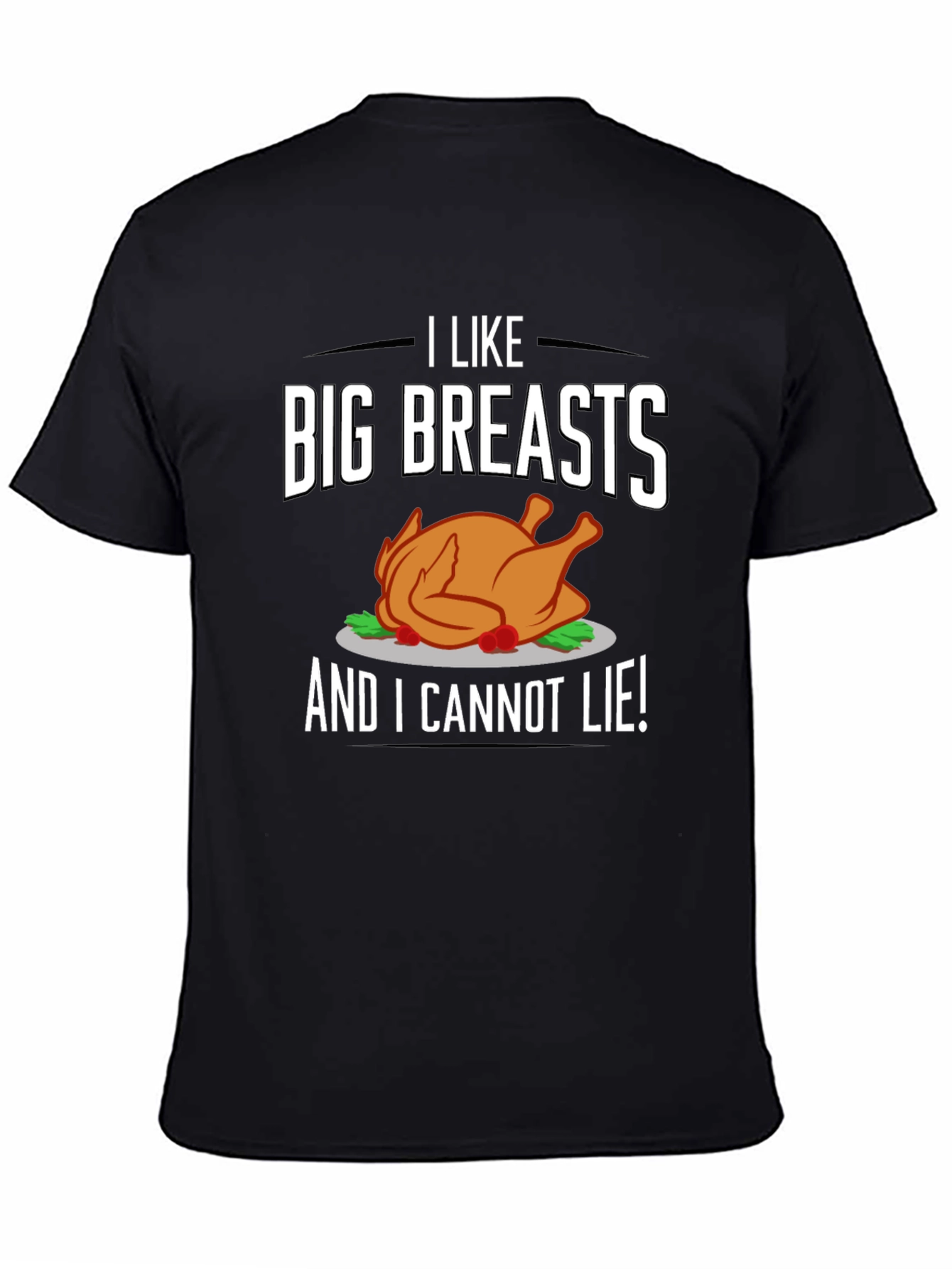 Black I Like Big Breasts Funny Turkey T-Shirt view 4