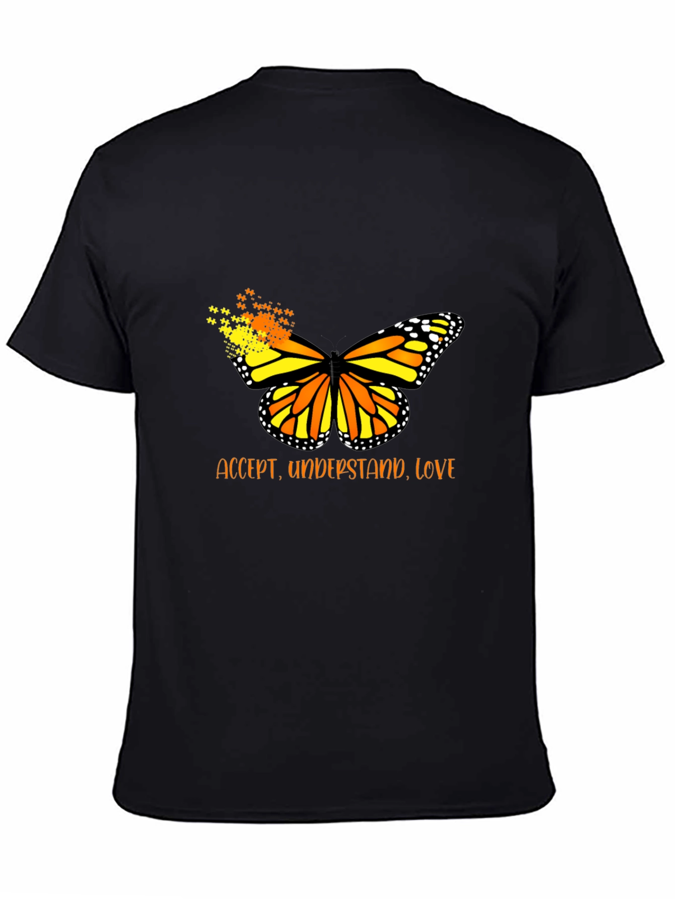 Black Accept, Understand, Love Butterfly Graphic Tee view 4
