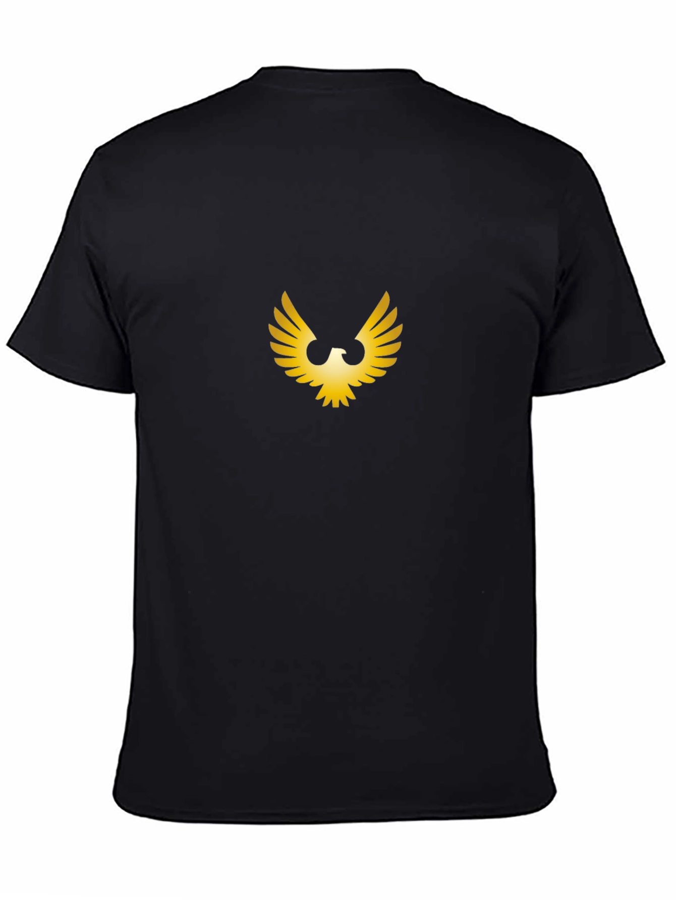 Black Golden Wing Graphic Black T-Shirt view 4