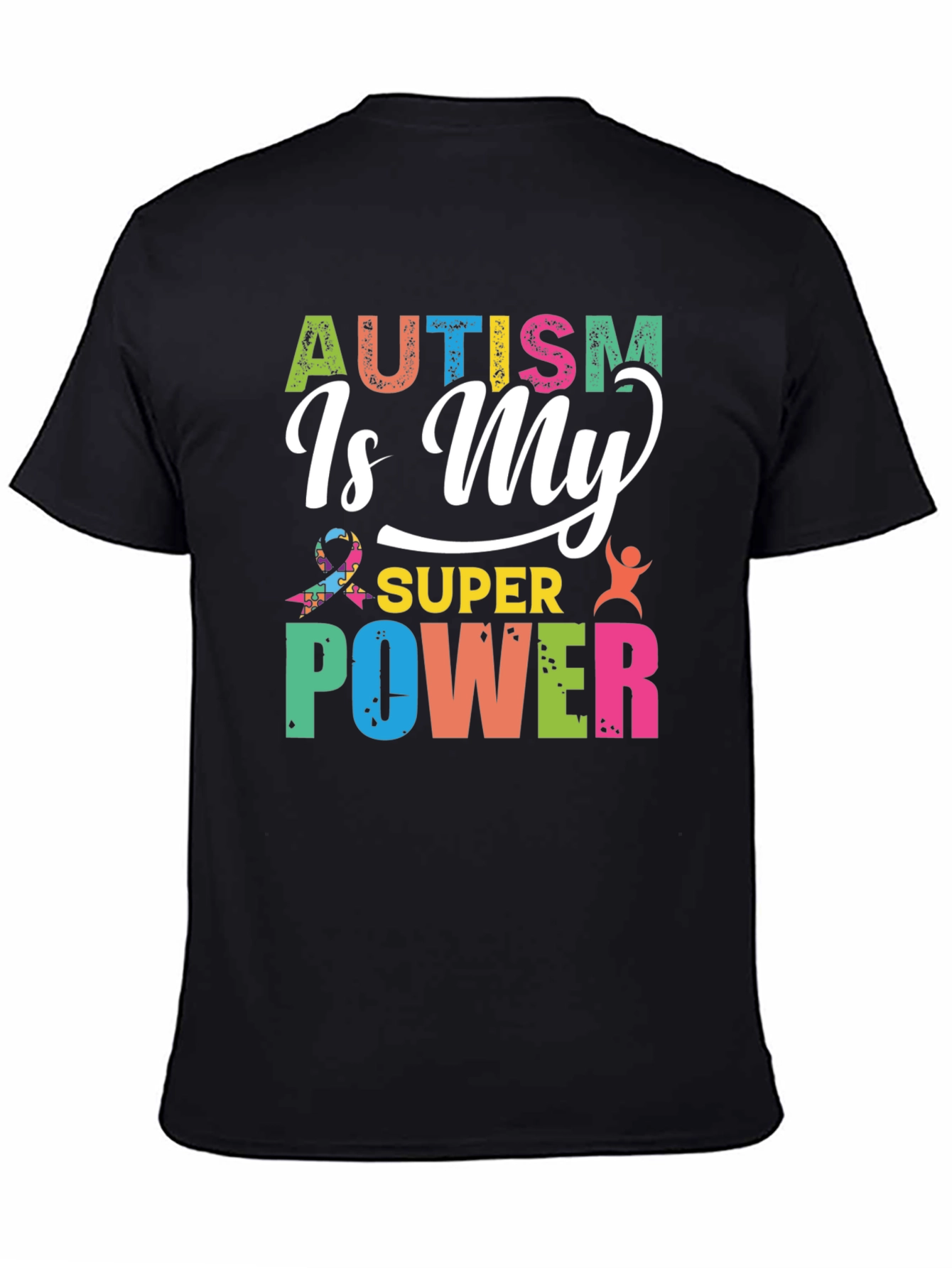 Black Autism Is My Super Power Graphic Tee view 4