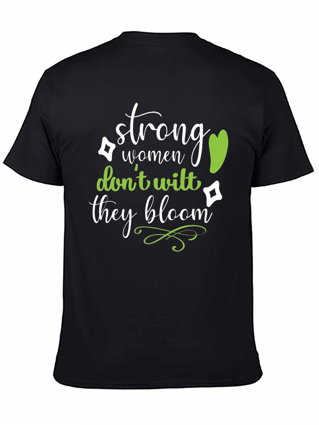 Black Strong Women Bloom T-Shirt - Inspirational Graphic Tee view 4