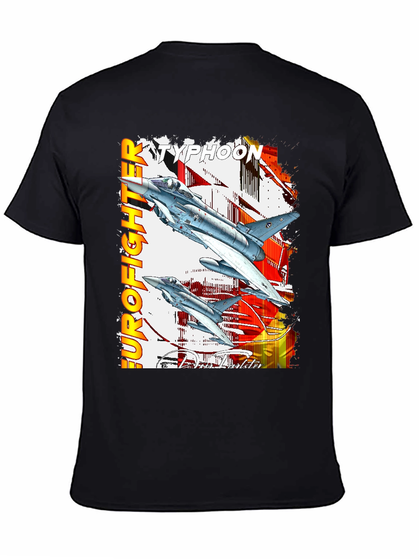 Black Eurofighter Typhoon Graphic T-Shirt - Premium Cotton Blend view 4
