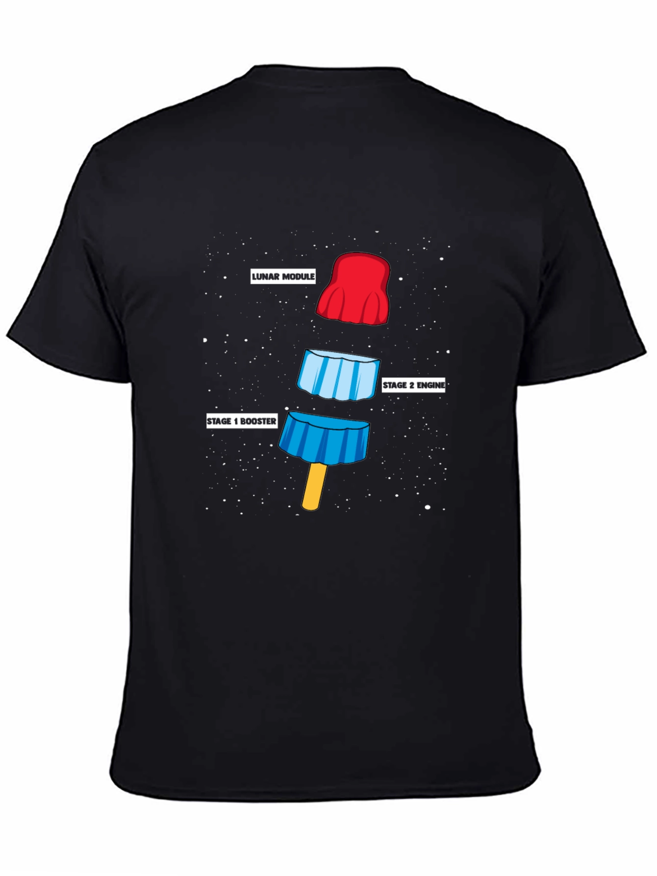 Black Rocket Pop T-Shirt - Space Humor Tee view 4