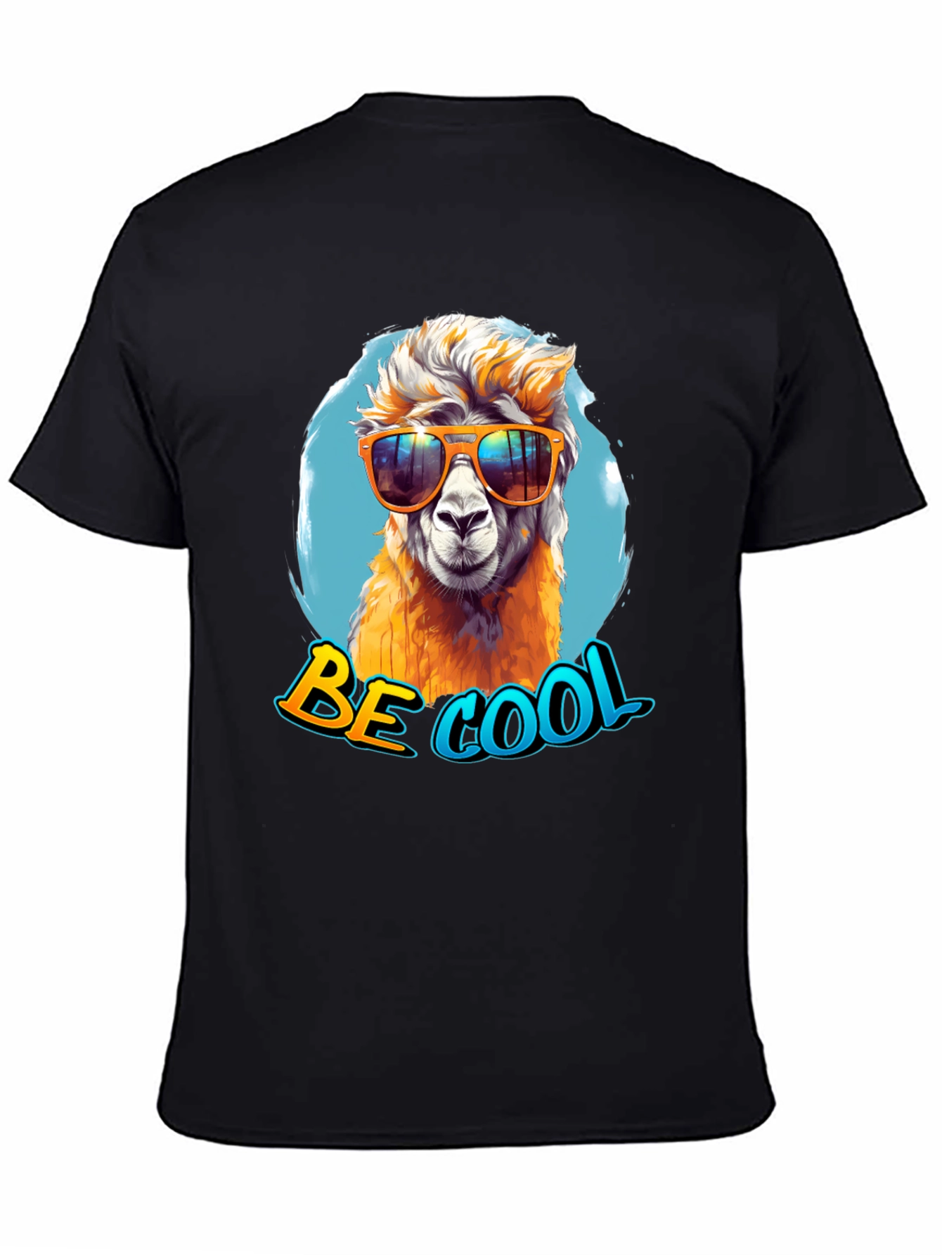 Black Cool Alpaca Graphic Tee - Funny & Stylish view 4