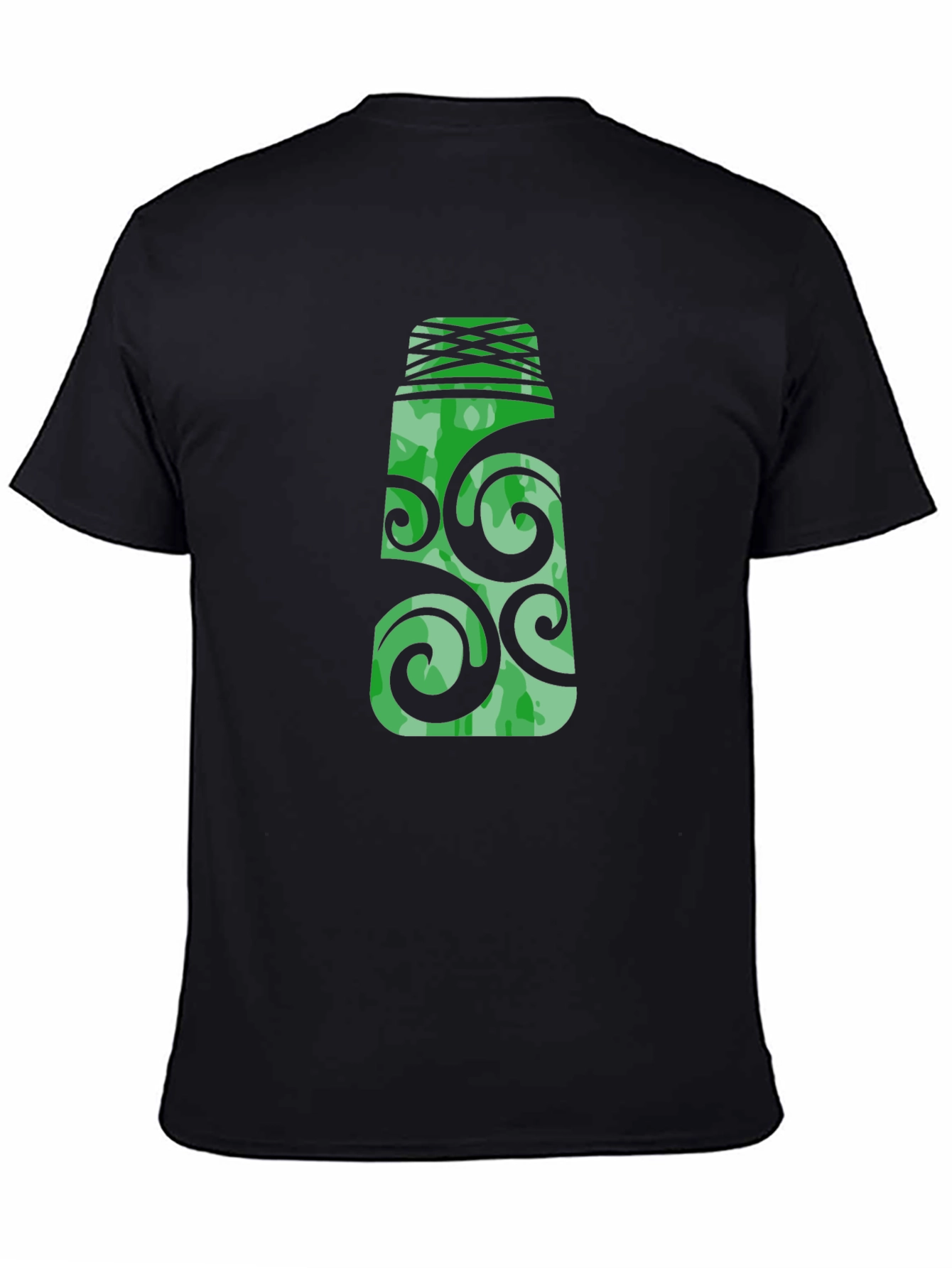 Black Green Totem T-Shirt - Unique Graphic Tee view 4