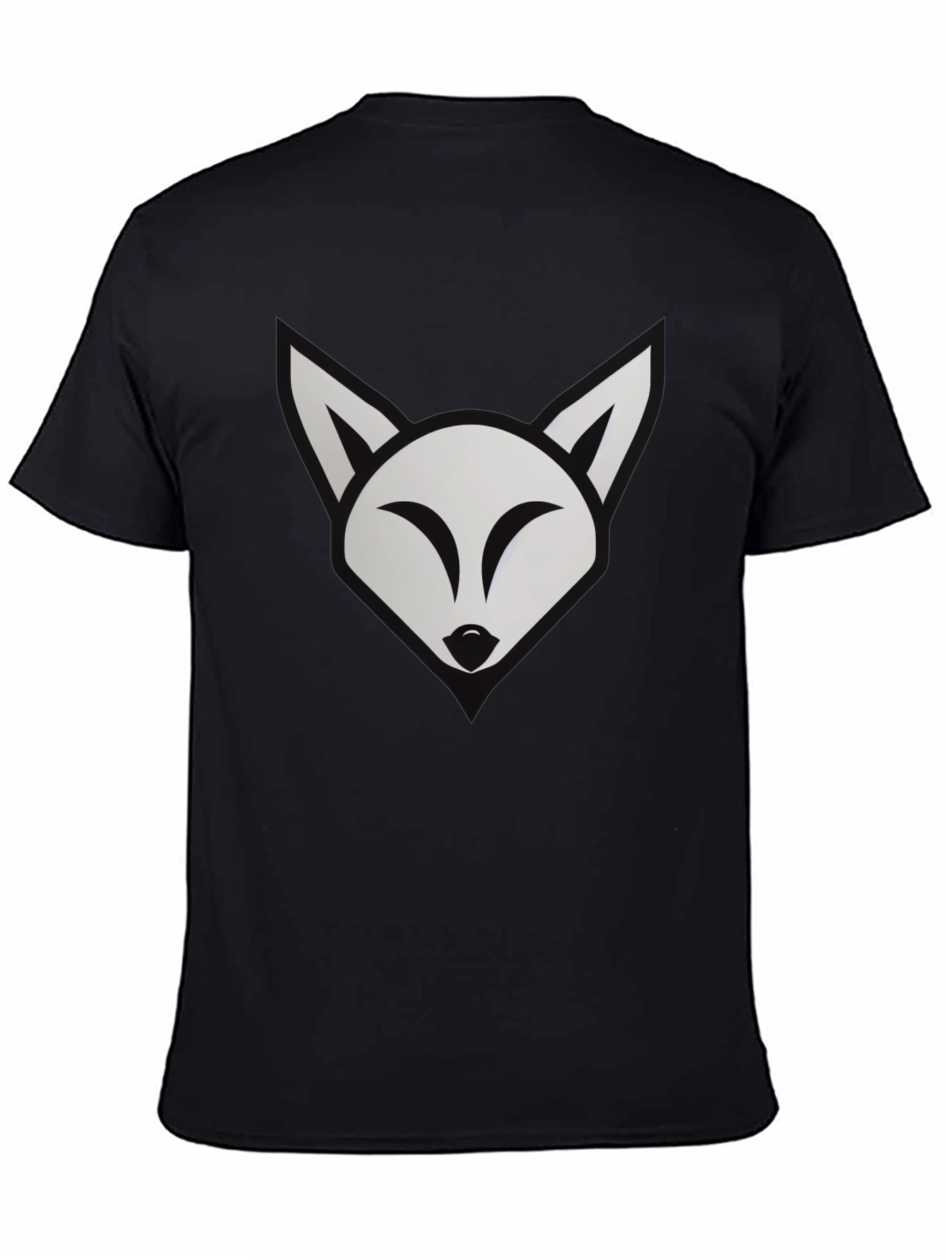 Black Fox Graphic Tee - Modern Black Cotton T-Shirt view 4