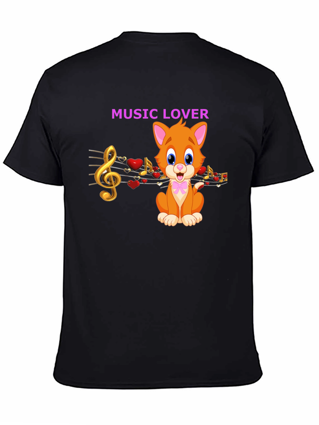 Black Music Lover Cat Graphic Tee view 4