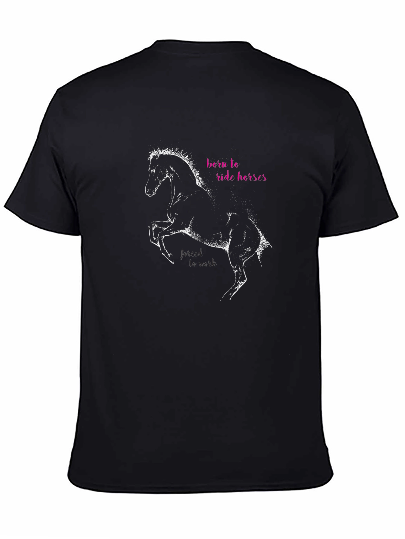 Born to Ride Horses Black Graphic Tee - 4