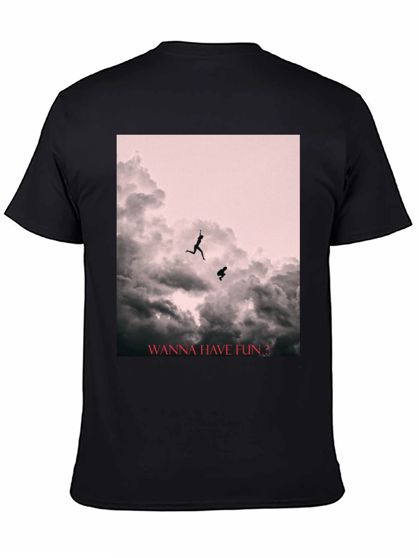 Black Fun Cloud Jump T-Shirt view 4