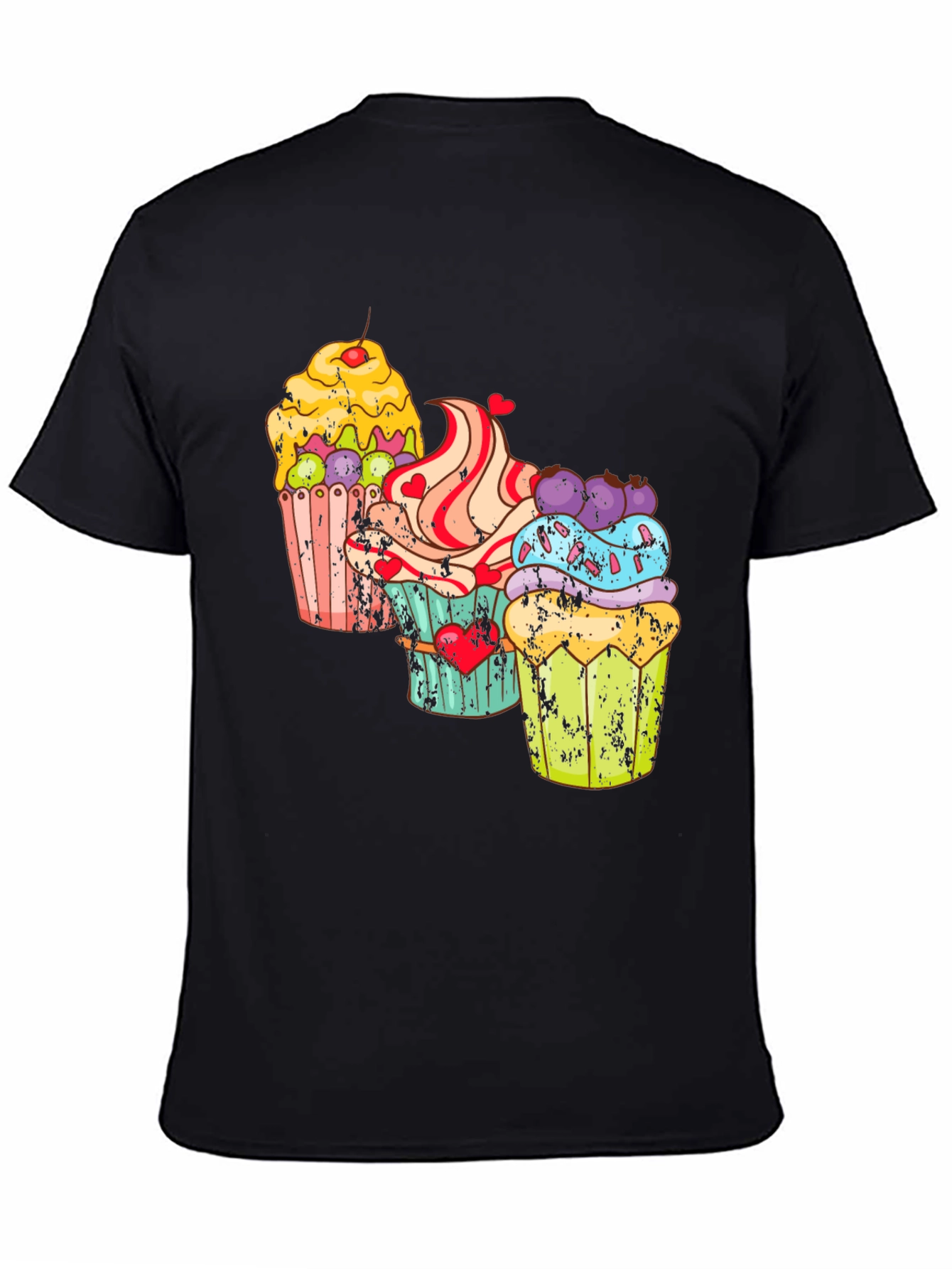 Black Cupcake Graphic T-Shirt - Sweet Treat Design view 4