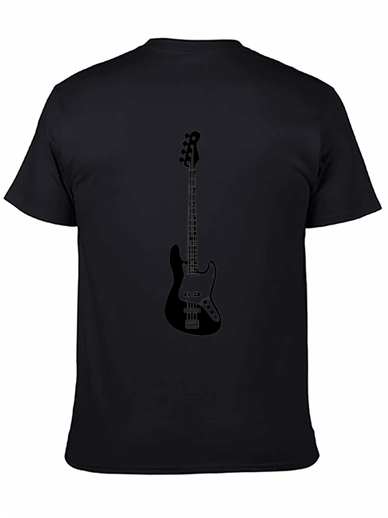 Black Bass Guitar Graphic Tee - Men's Black T-Shirt view 4