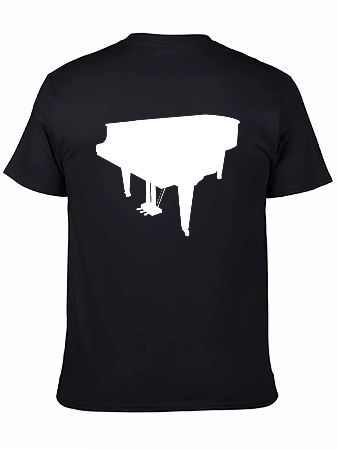 Black Piano Graphic Tee - Black Cotton Music T-Shirt view 4
