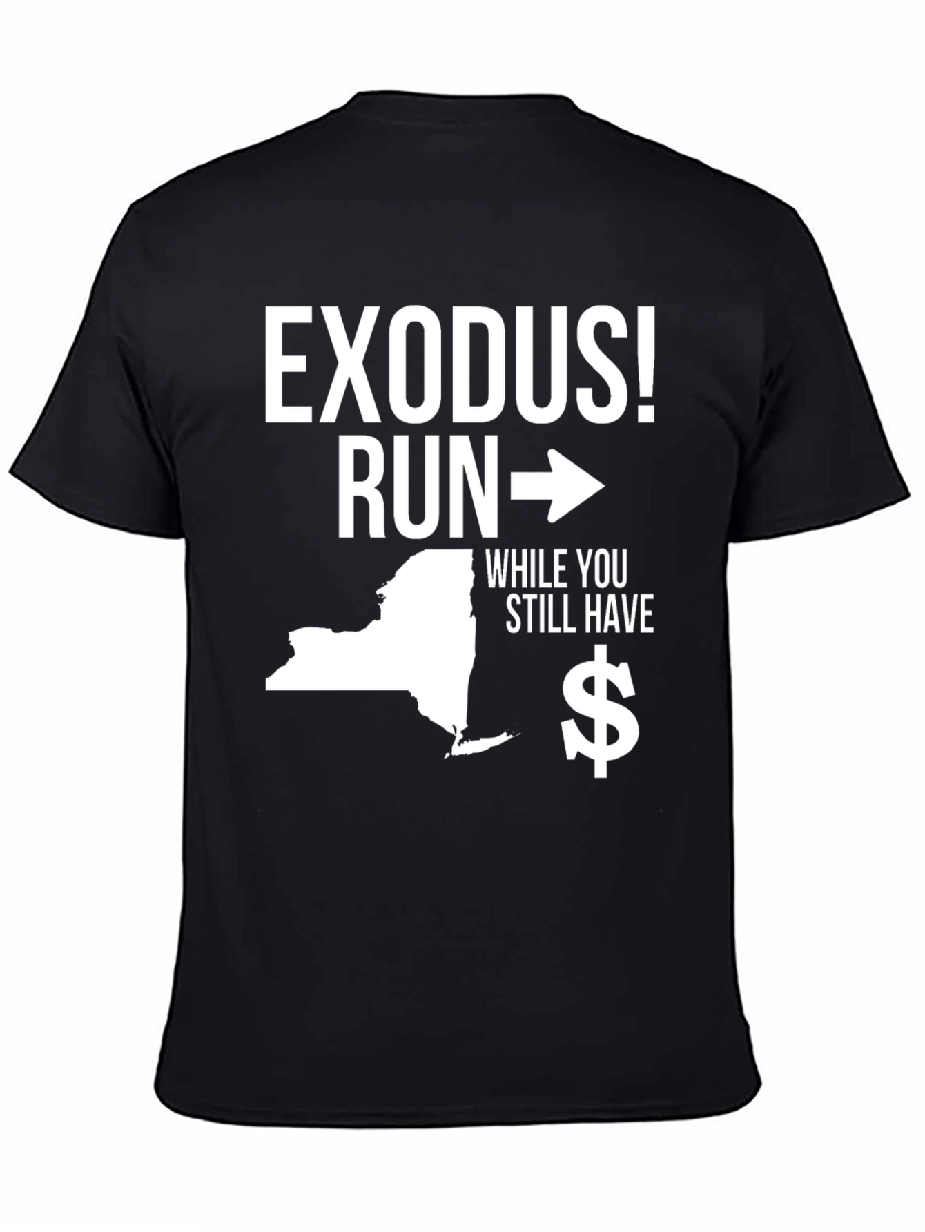 Black Exodus! Run - New York State Graphic T-Shirt view 4