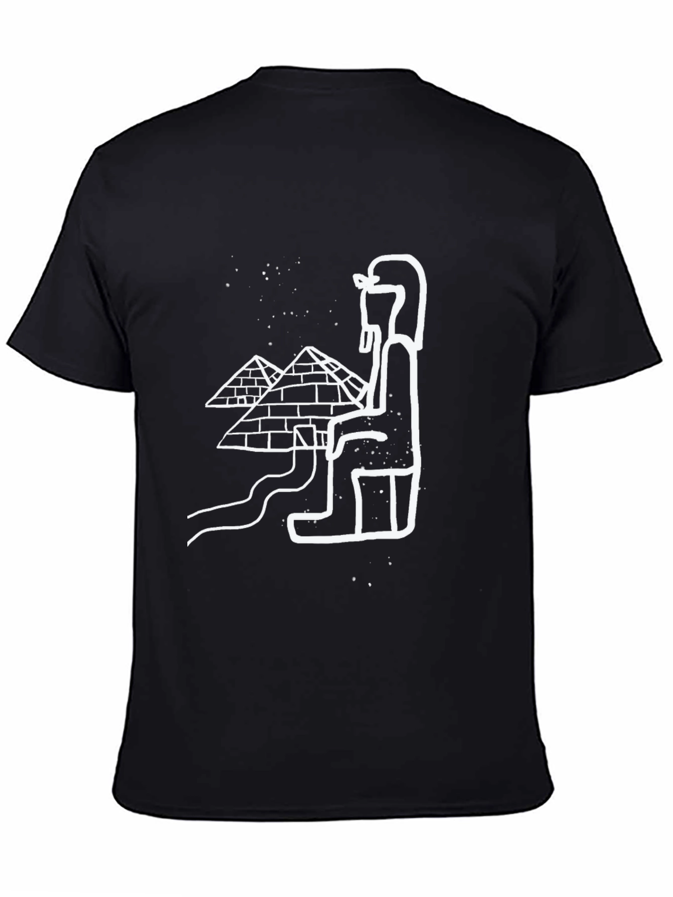 Black Egyptian Pyramids Graphic Tee - Black Cotton T-Shirt view 4