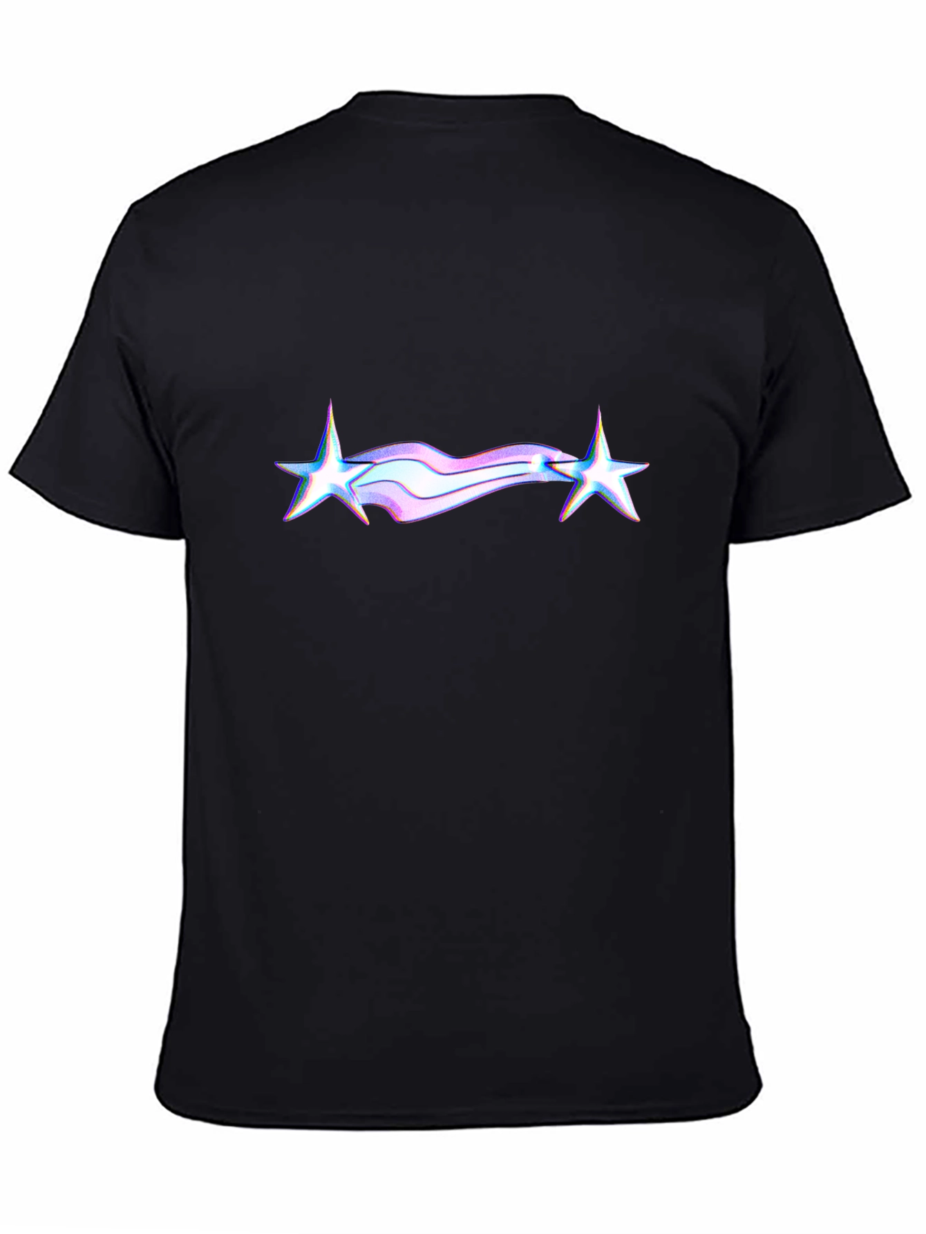 Black Modern Star Graphic Black T-Shirt view 4