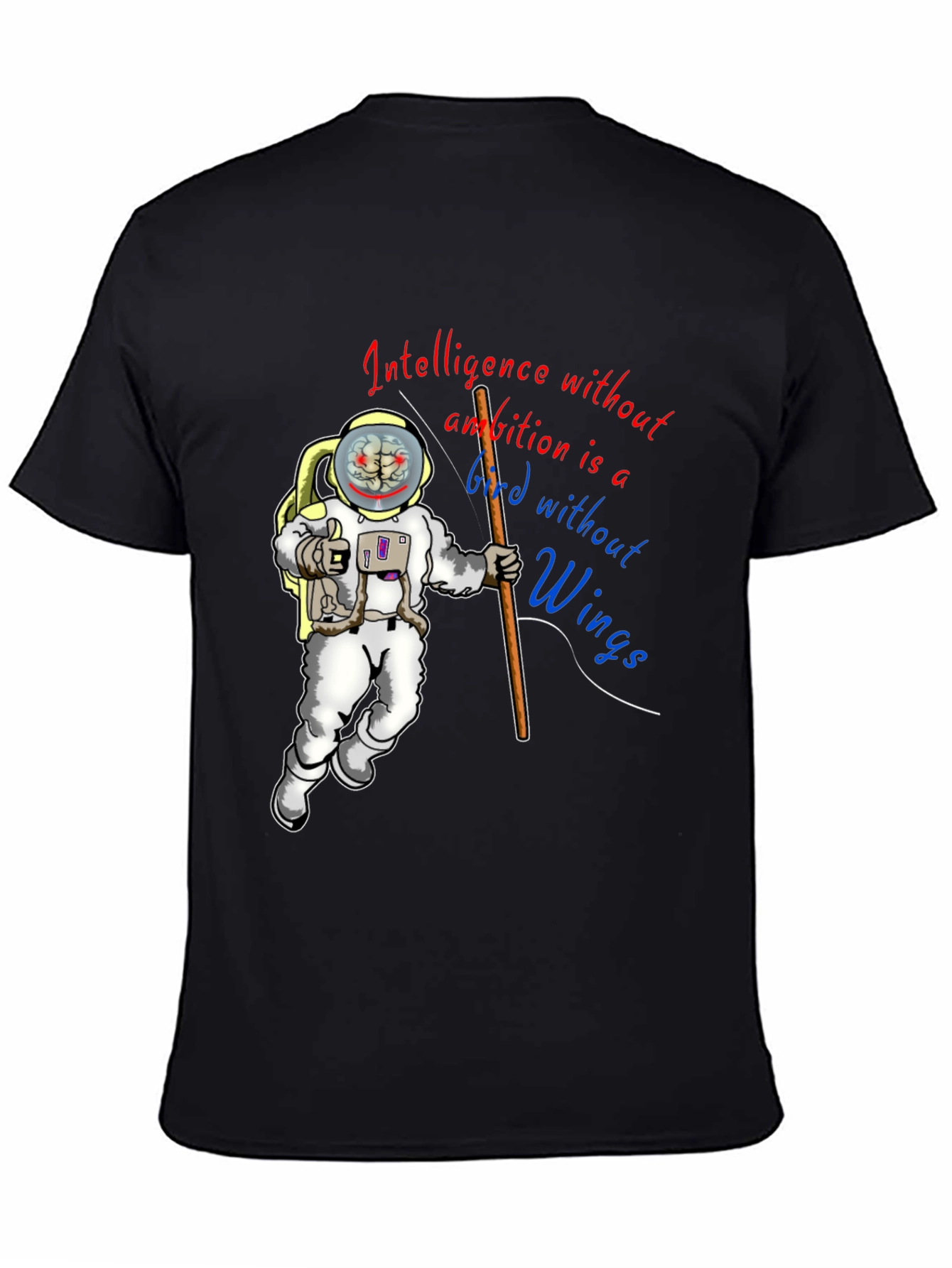 Black Intelligence Without Ambition Graphic Tee view 4