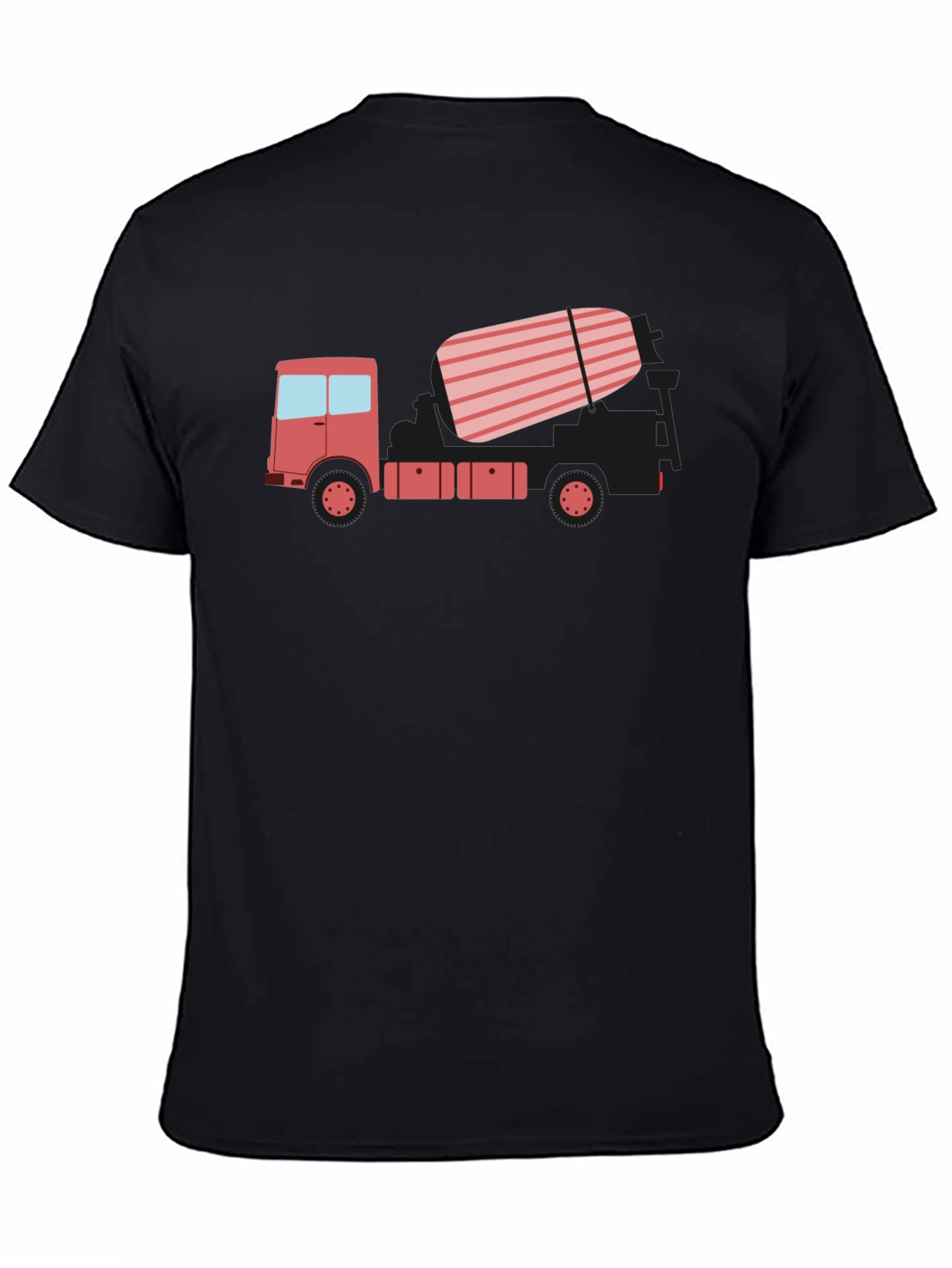Black Concrete Truck Graphic Tee - Black Casual T-Shirt view 4