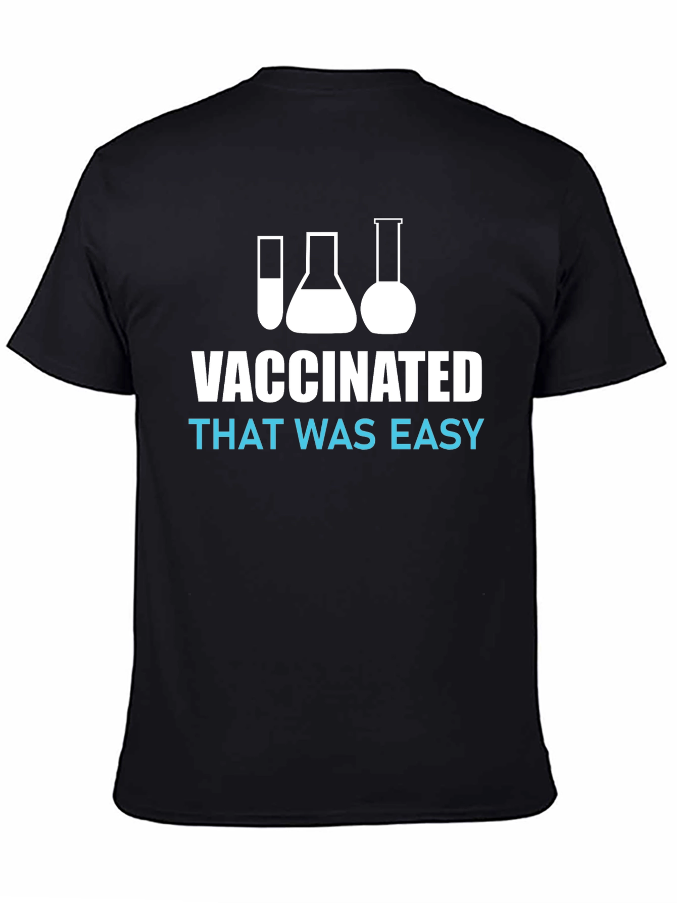 Black Vaccinated That Was Easy T-Shirt view 4