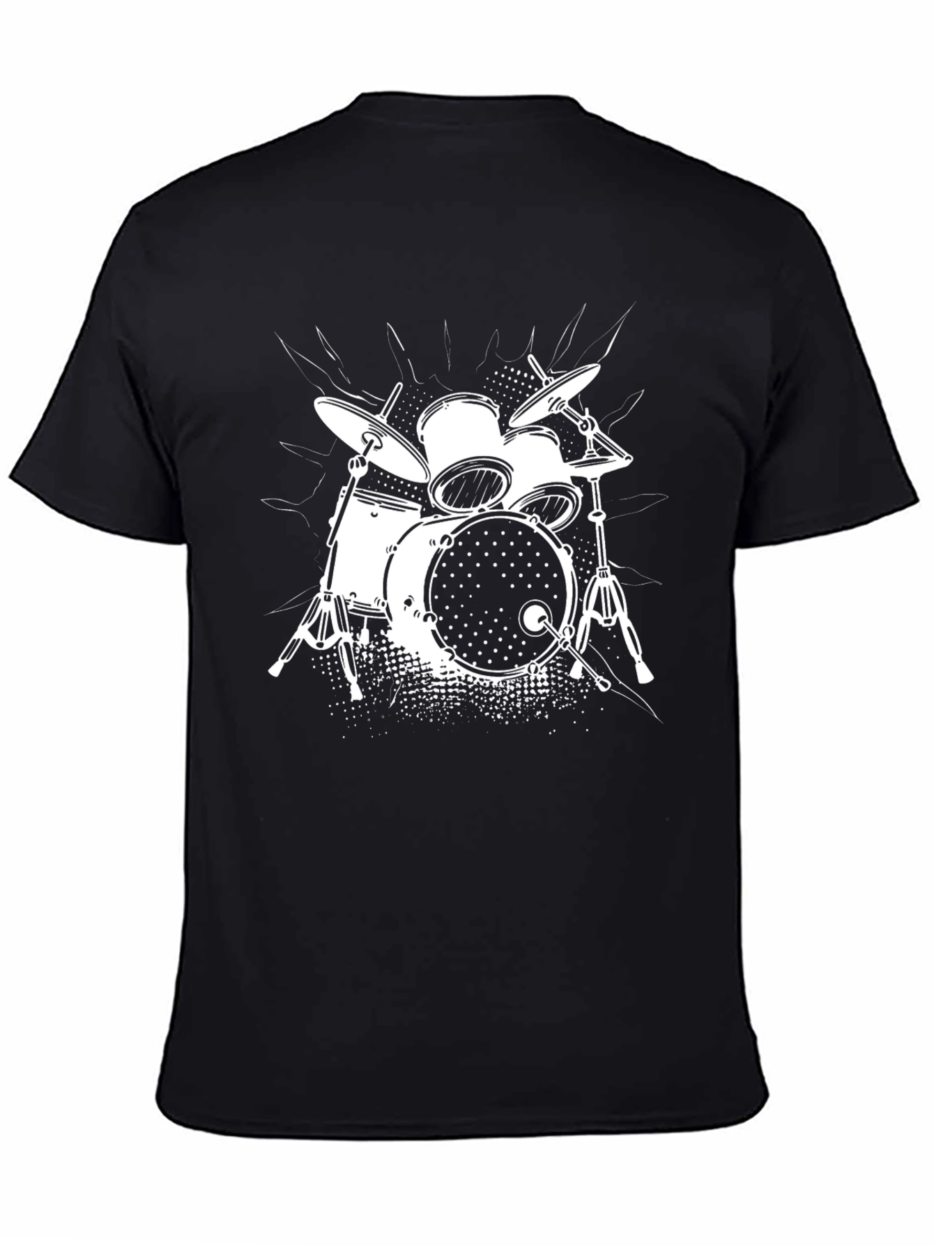 Black Drum Kit Graphic T-Shirt - Music Lover Tee view 4
