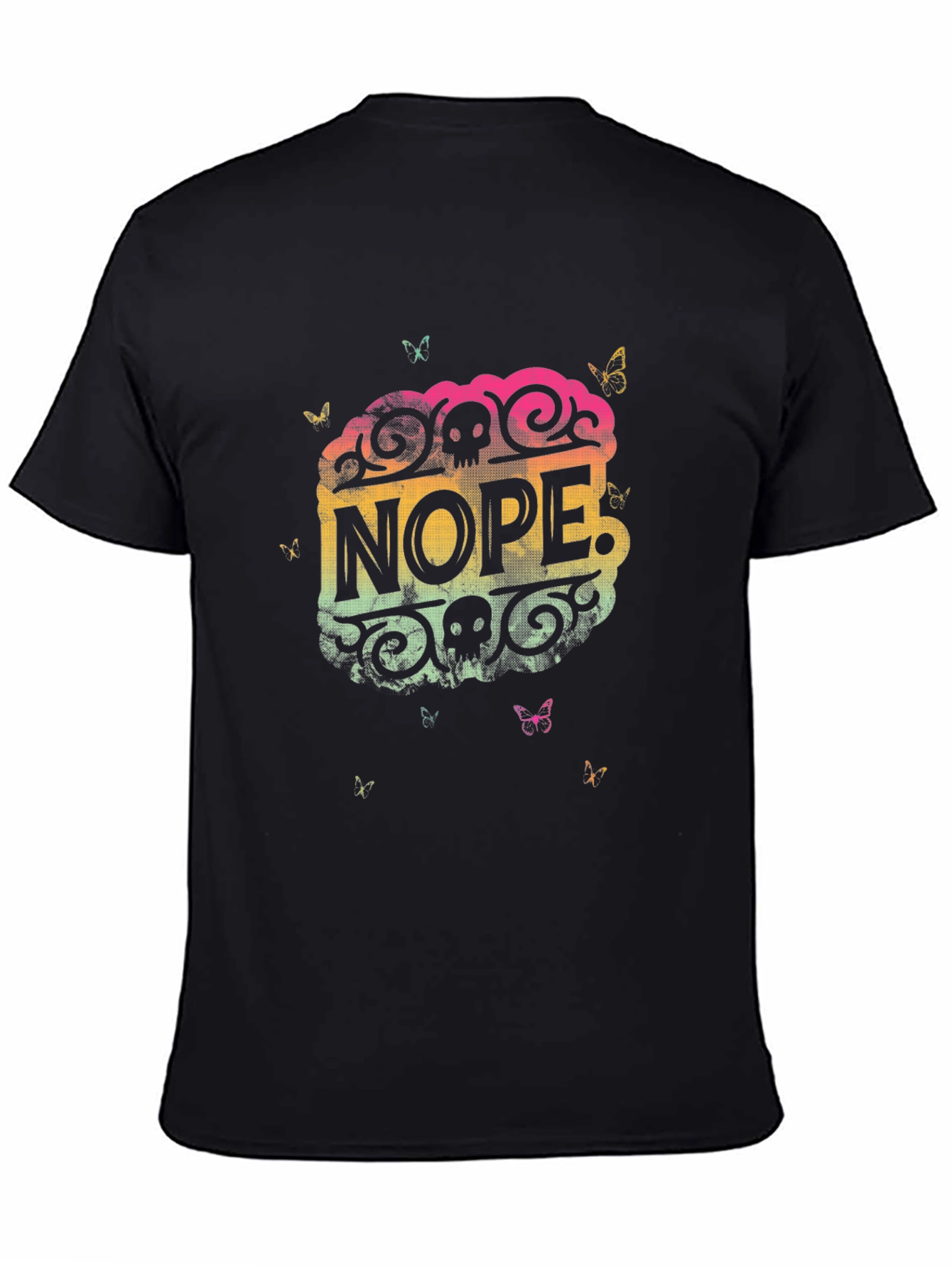 Black Nope Graphic T-Shirt - Cool Skull Design view 4
