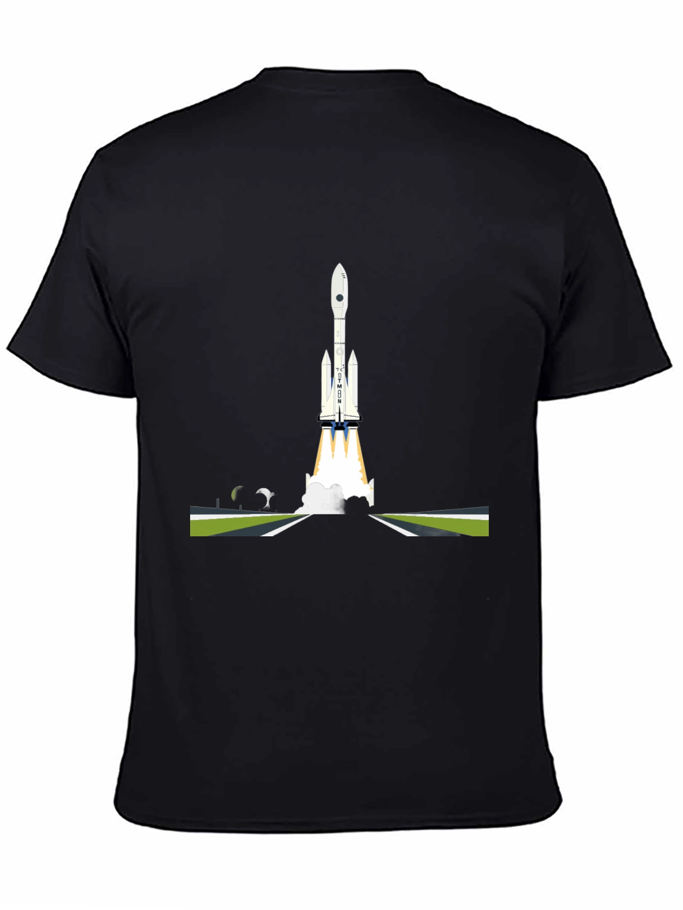 Black Rocket Launch Graphic T-Shirt - Space Exploration Tee view 4