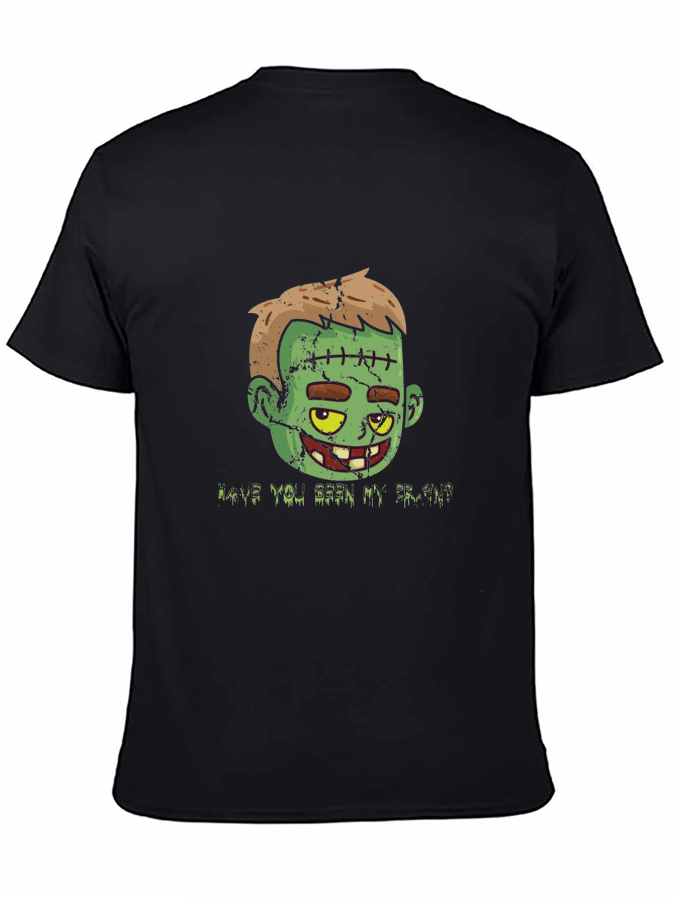 Black Zombie Brain T-Shirt - Halloween Graphic Tee view 4