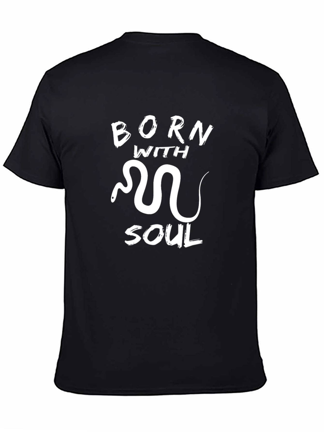 Black Born With Soul Snake Graphic T-Shirt view 4