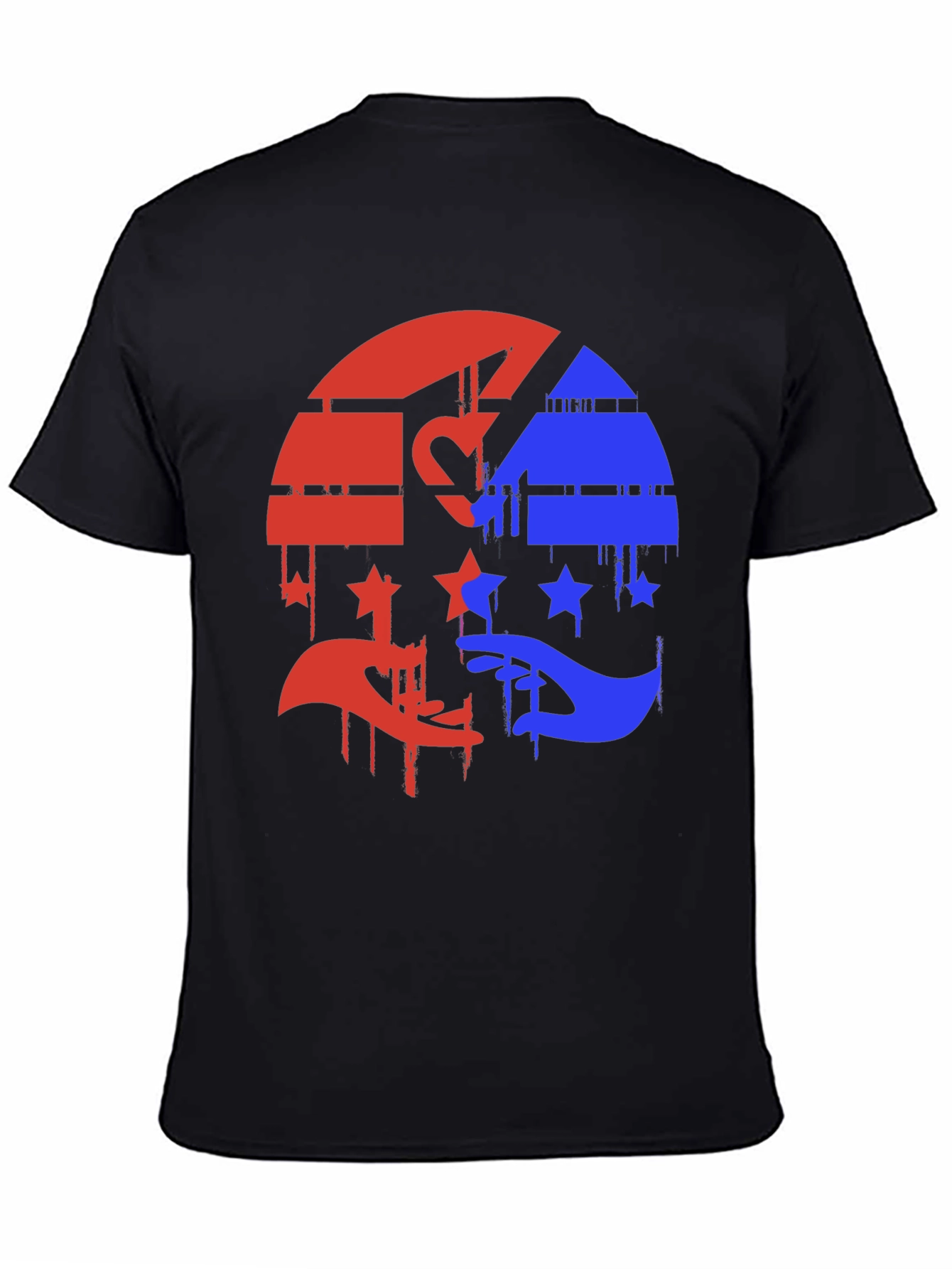 Black Red & Blue Graphic Tee - Abstract Design view 4