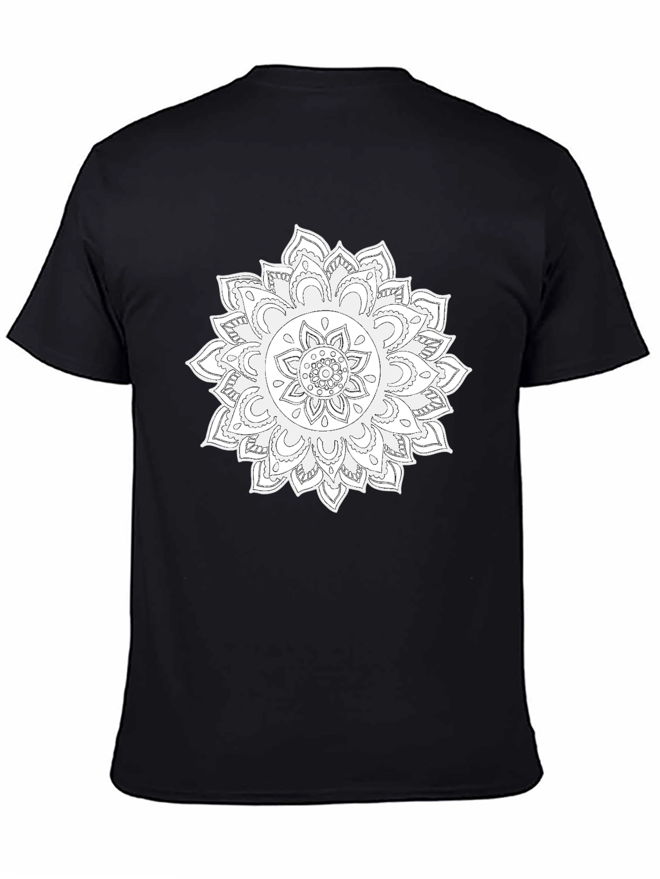Black Mandala Graphic Tee - Unique Black T-Shirt view 4