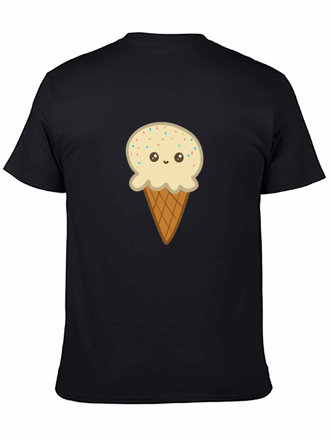 Black Ice Cream Cone Graphic Tee - Black Cotton T-Shirt view 4