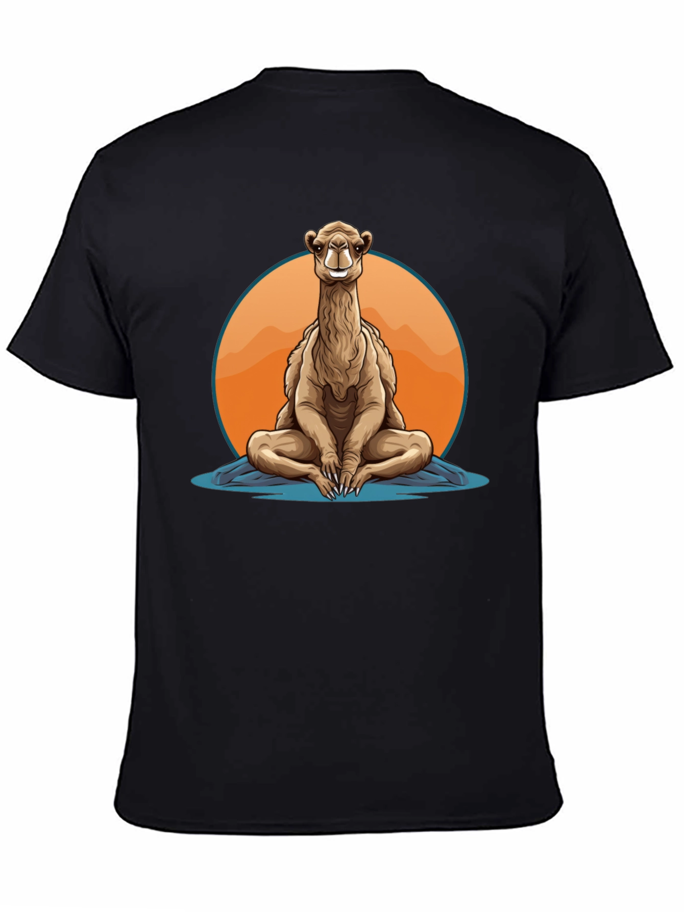 Black Meditating Camel T-Shirt - Zen Animal Graphic Tee view 4