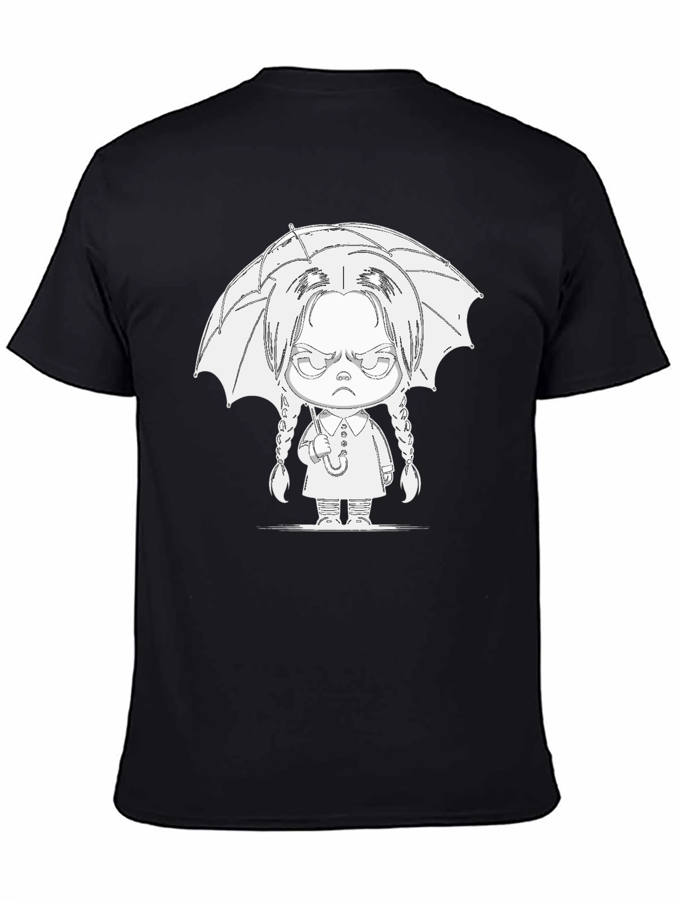 Black Wednesday Addams Umbrella T-Shirt - Goth Style view 4