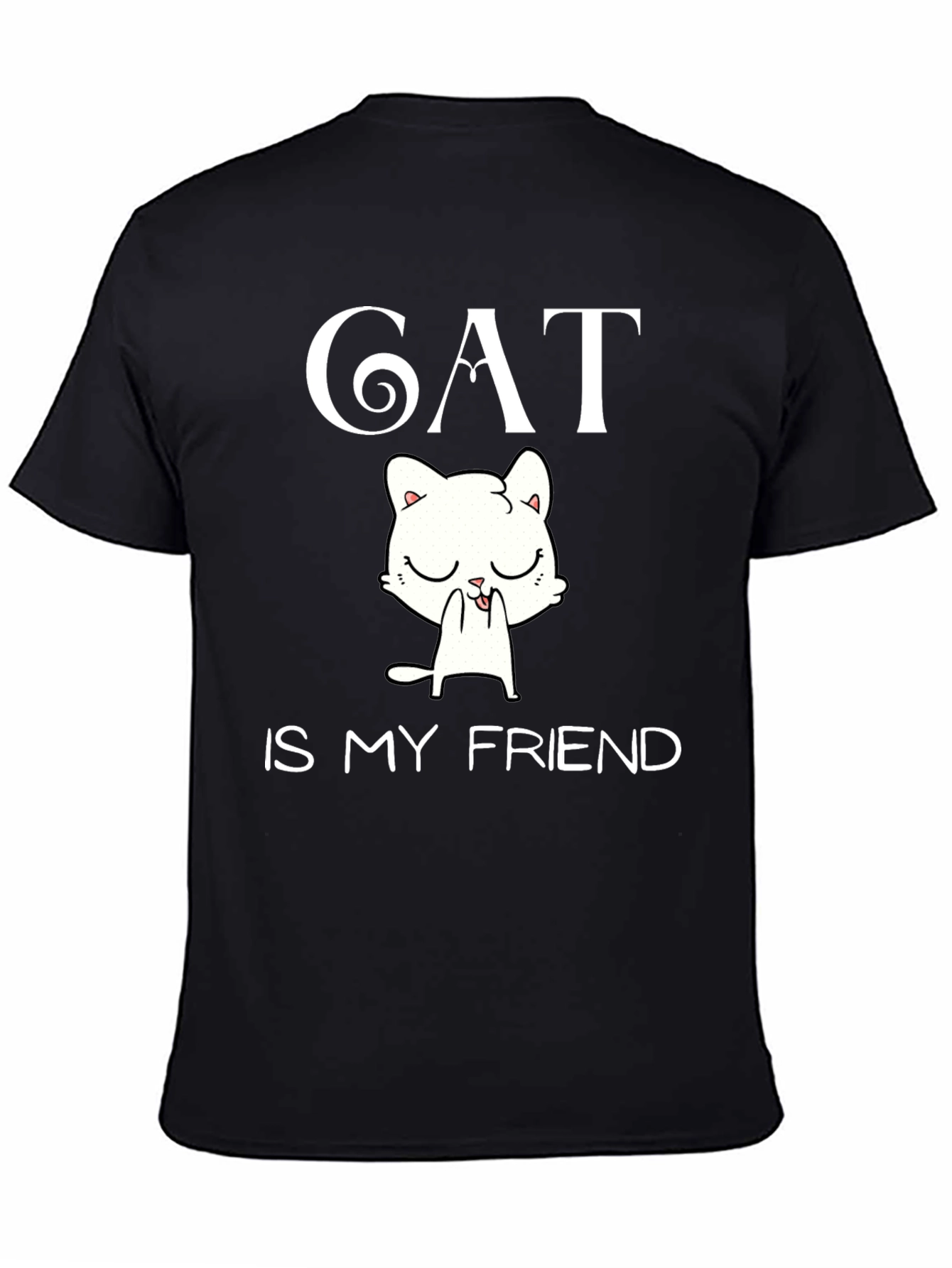 Black Cat Is My Friend Graphic Tee - Black T-Shirt view 4