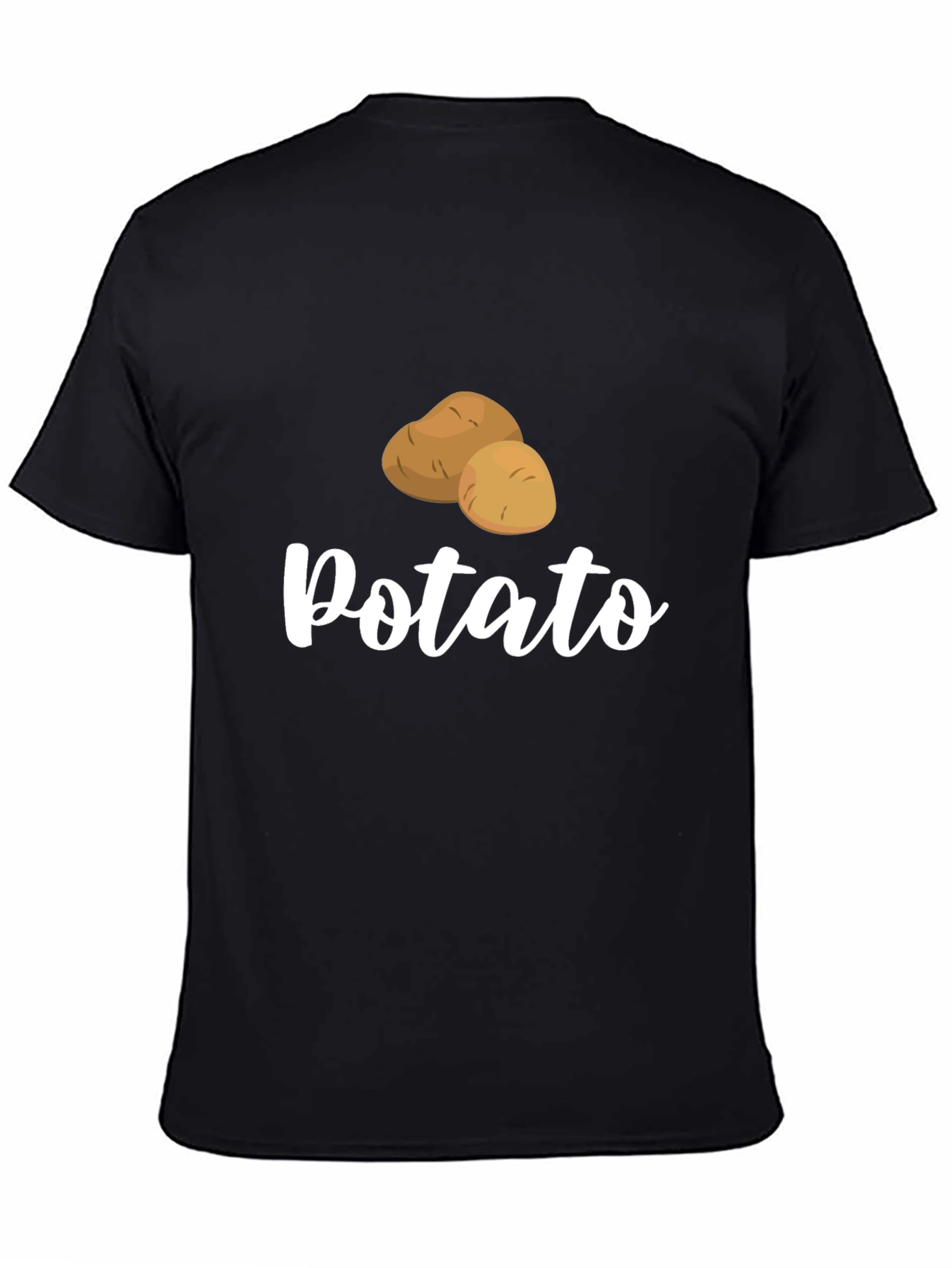 Black Funny Potato Graphic Black T-Shirt view 4