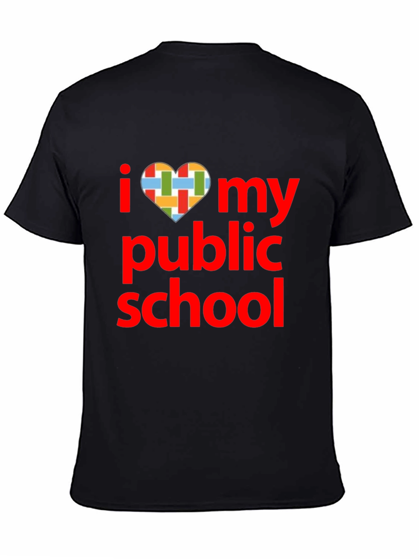 Black I Love My Public School T-Shirt view 4