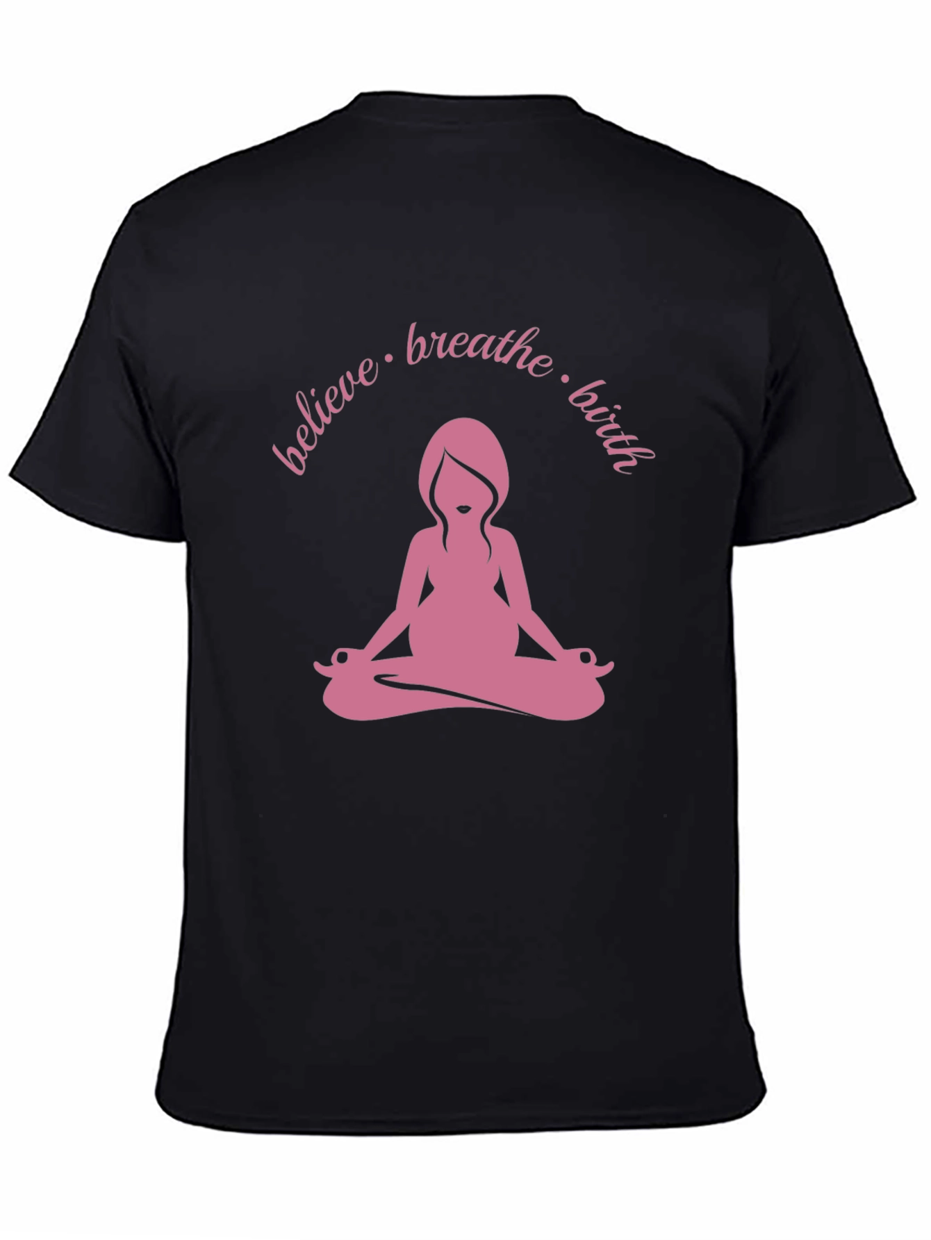 Black Believe Breathe Birth Yoga Tee view 4