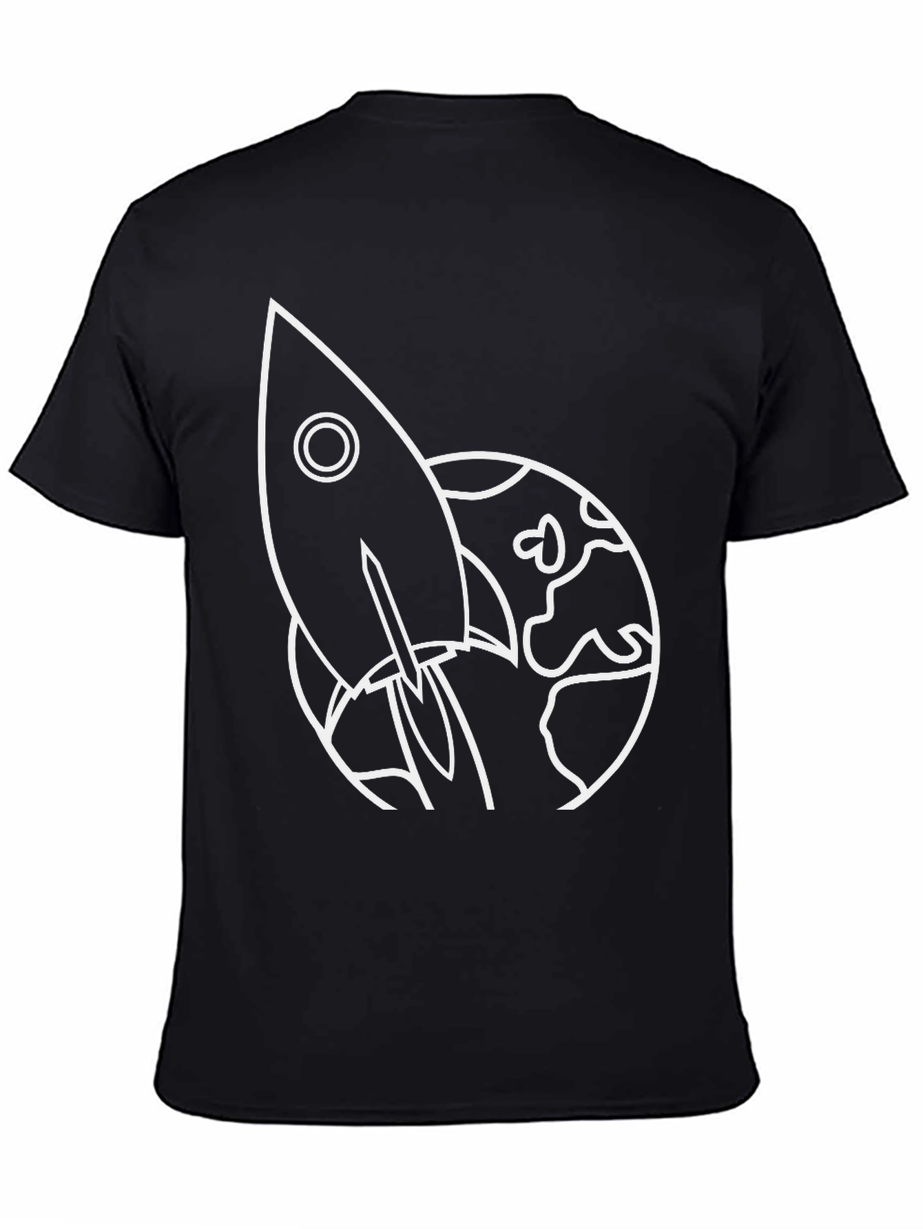 Black Rocket Launch Graphic Tee - Black Cotton view 4