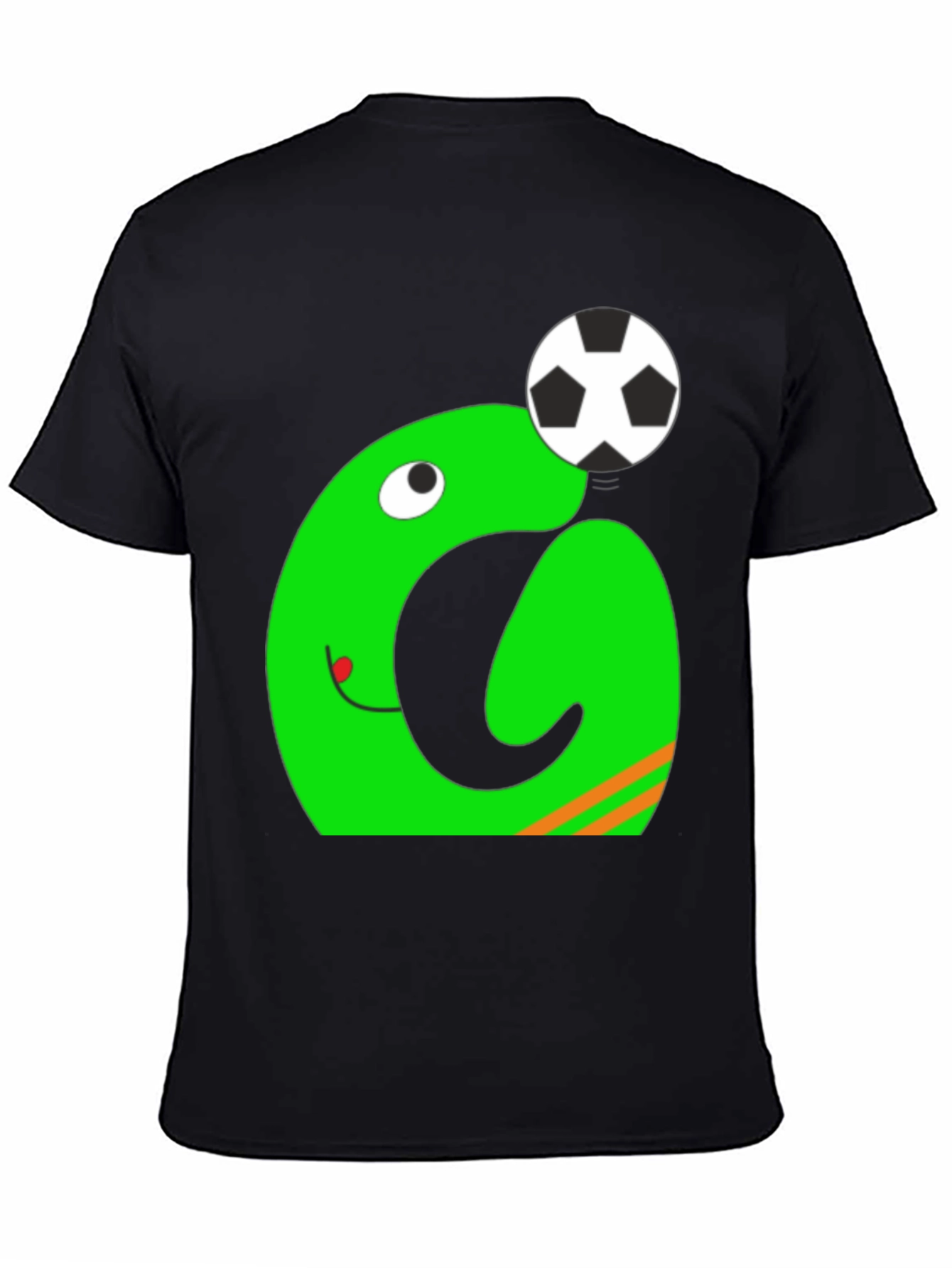 Black Funky Green Monster Soccer T-Shirt view 4