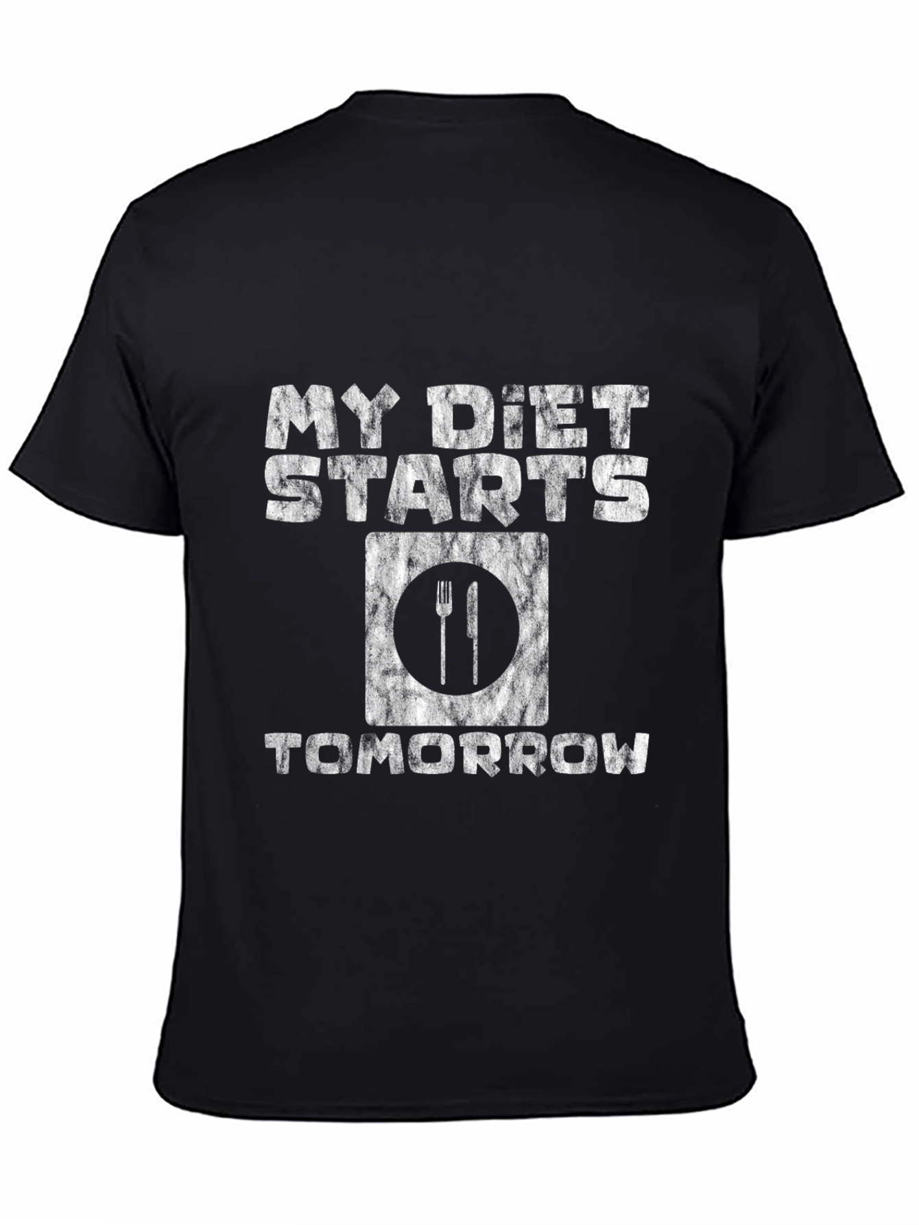 Black Funny Diet Starts Tomorrow Graphic T-Shirt view 4