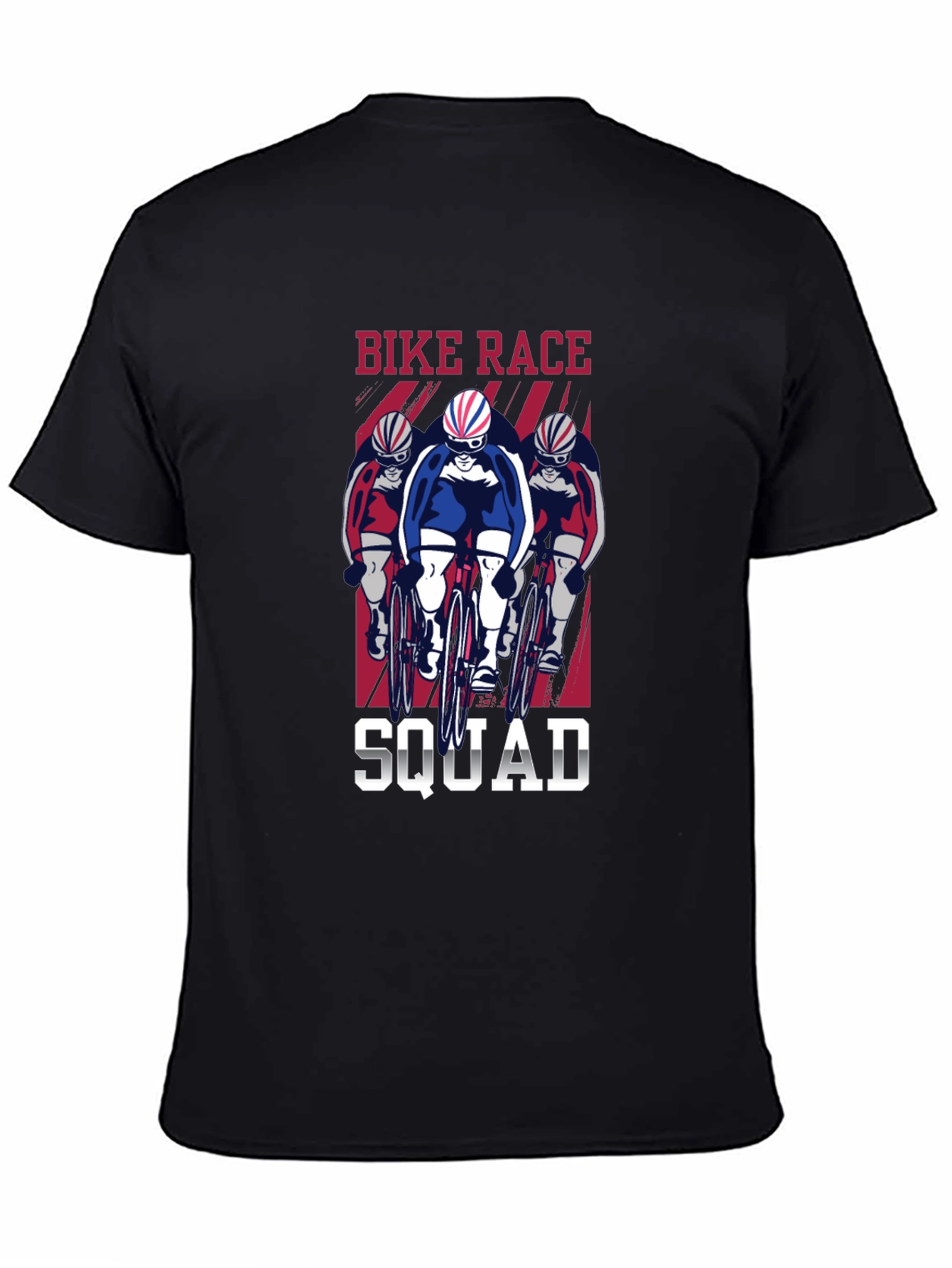 Black Bike Race Squad T-Shirt - Cycling Enthusiast Tee view 4