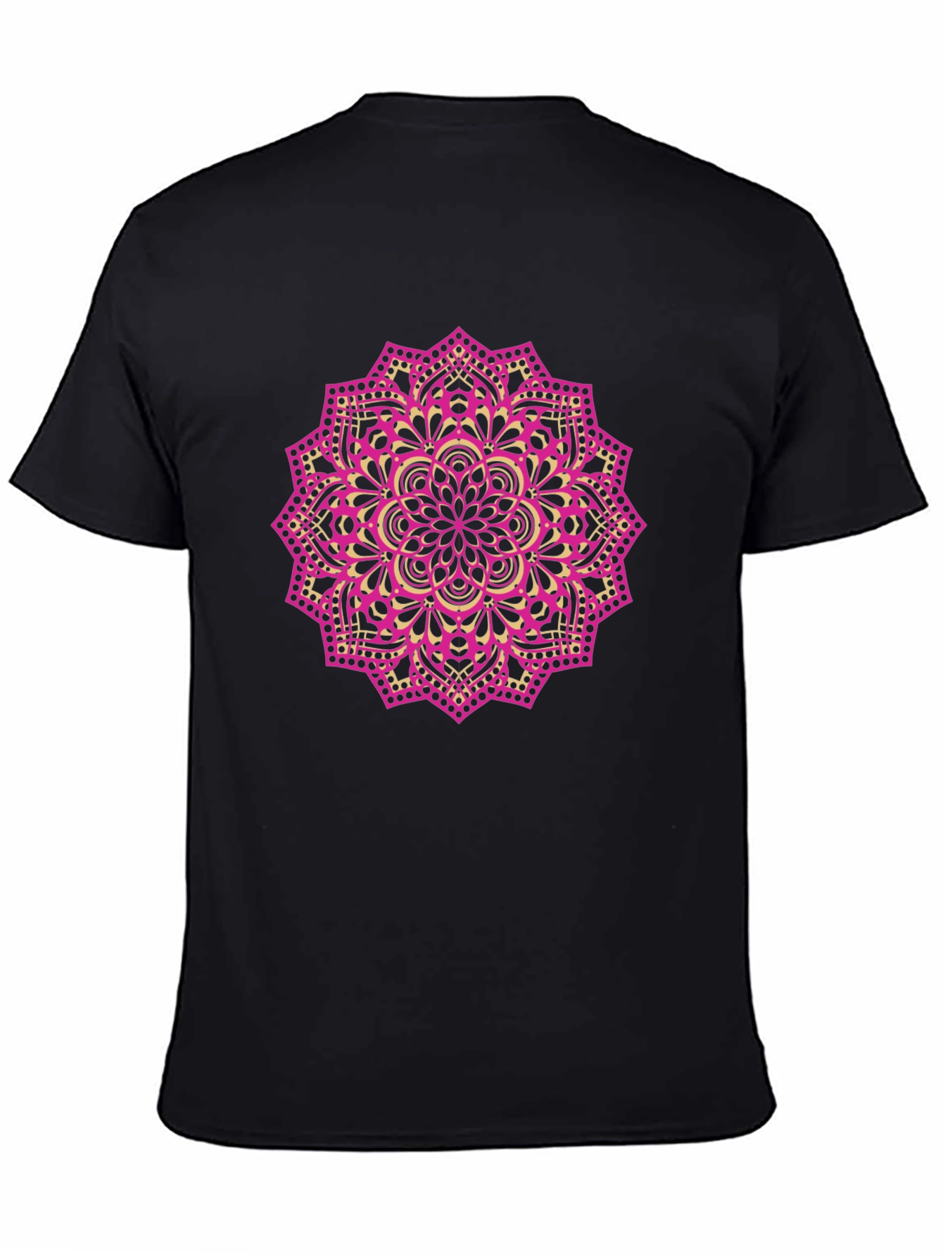 Black Mandala Graphic Tee - Black Cotton Blend view 4