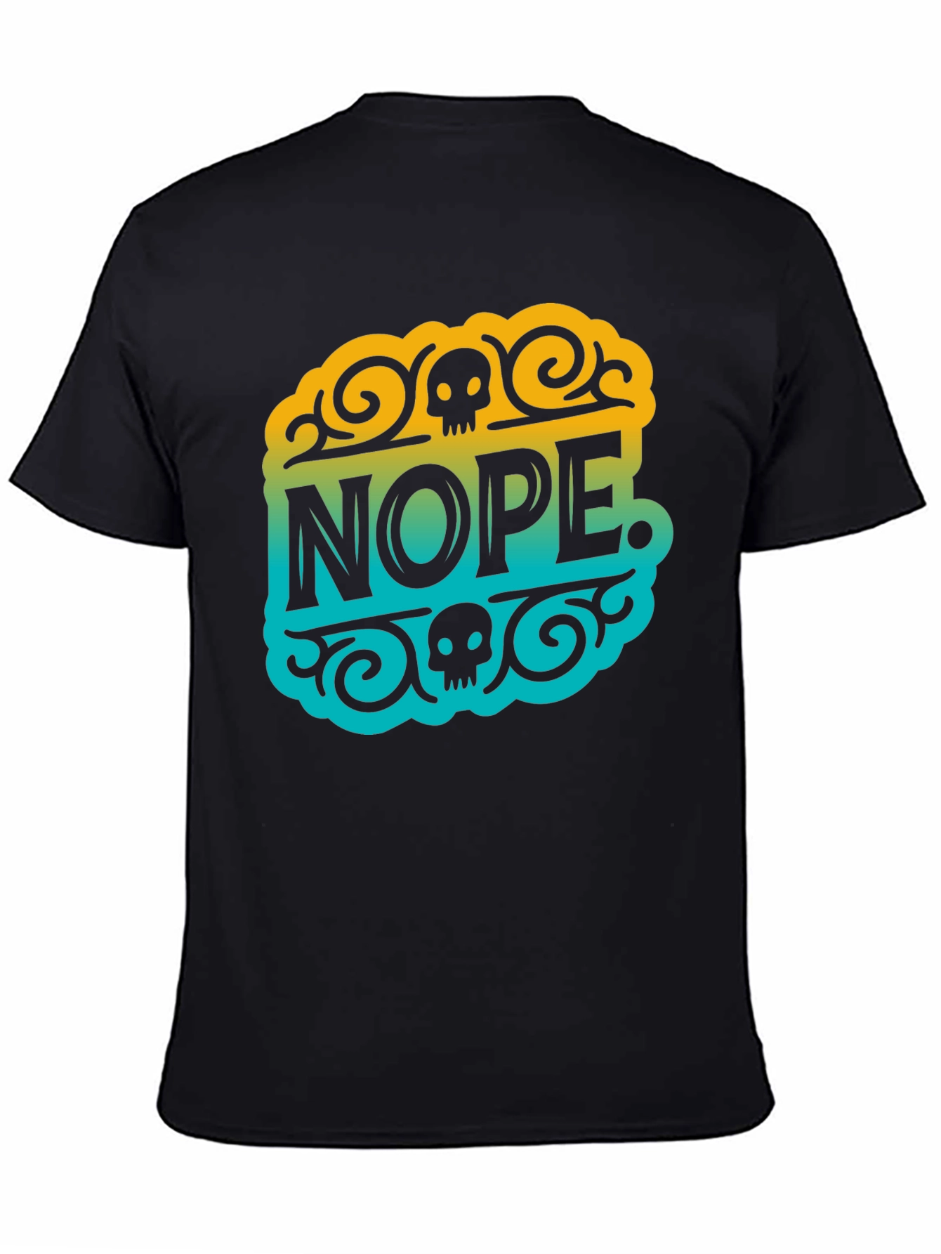 Black Nope Skull Graphic T-Shirt - Funny Sarcastic Tee view 4