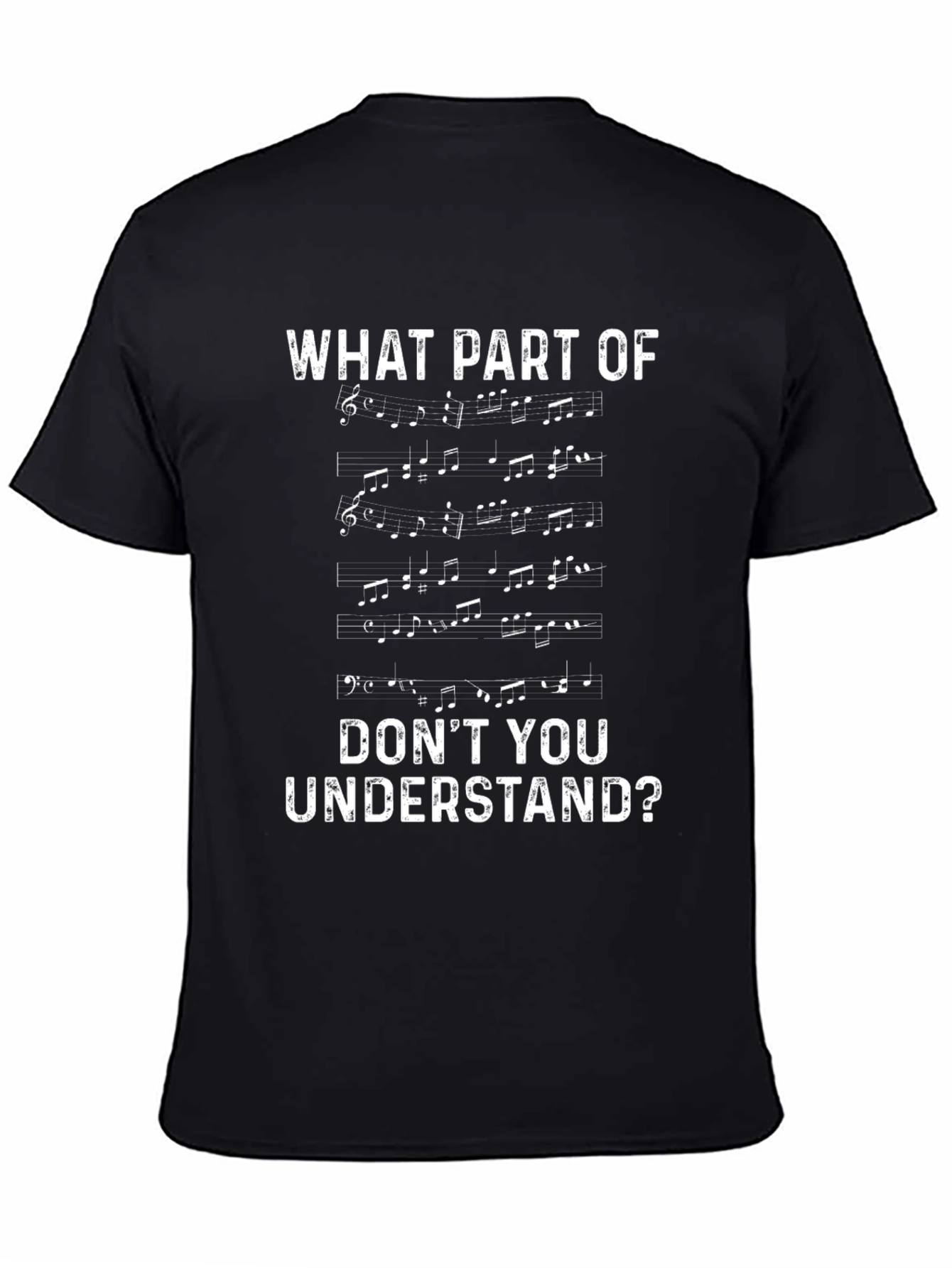 Black Music Notes "Don't You Understand?" T-Shirt view 4