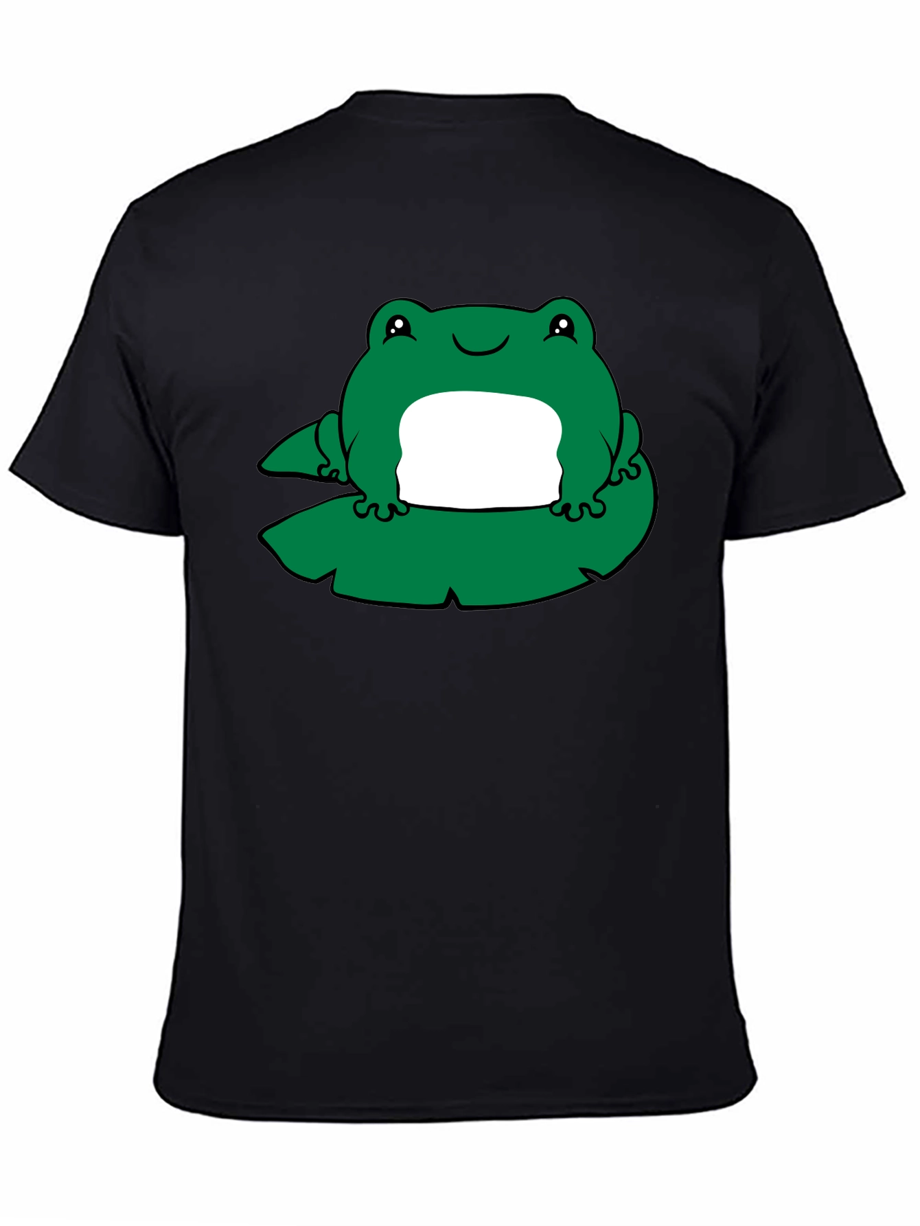 Frog on Lily Pad Graphic Tee - Black - 4