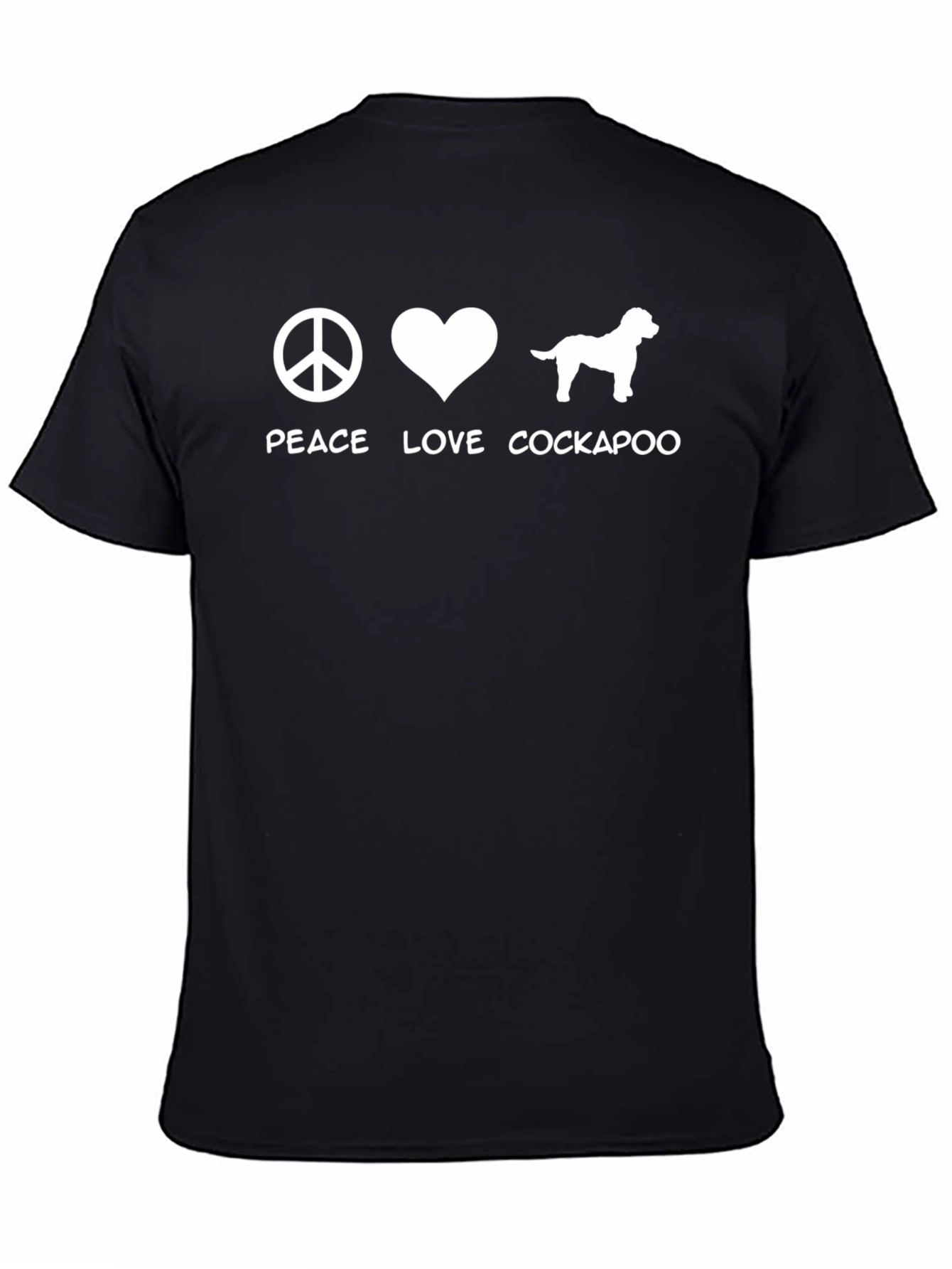 Black Peace Love Cockapoo T-Shirt view 4