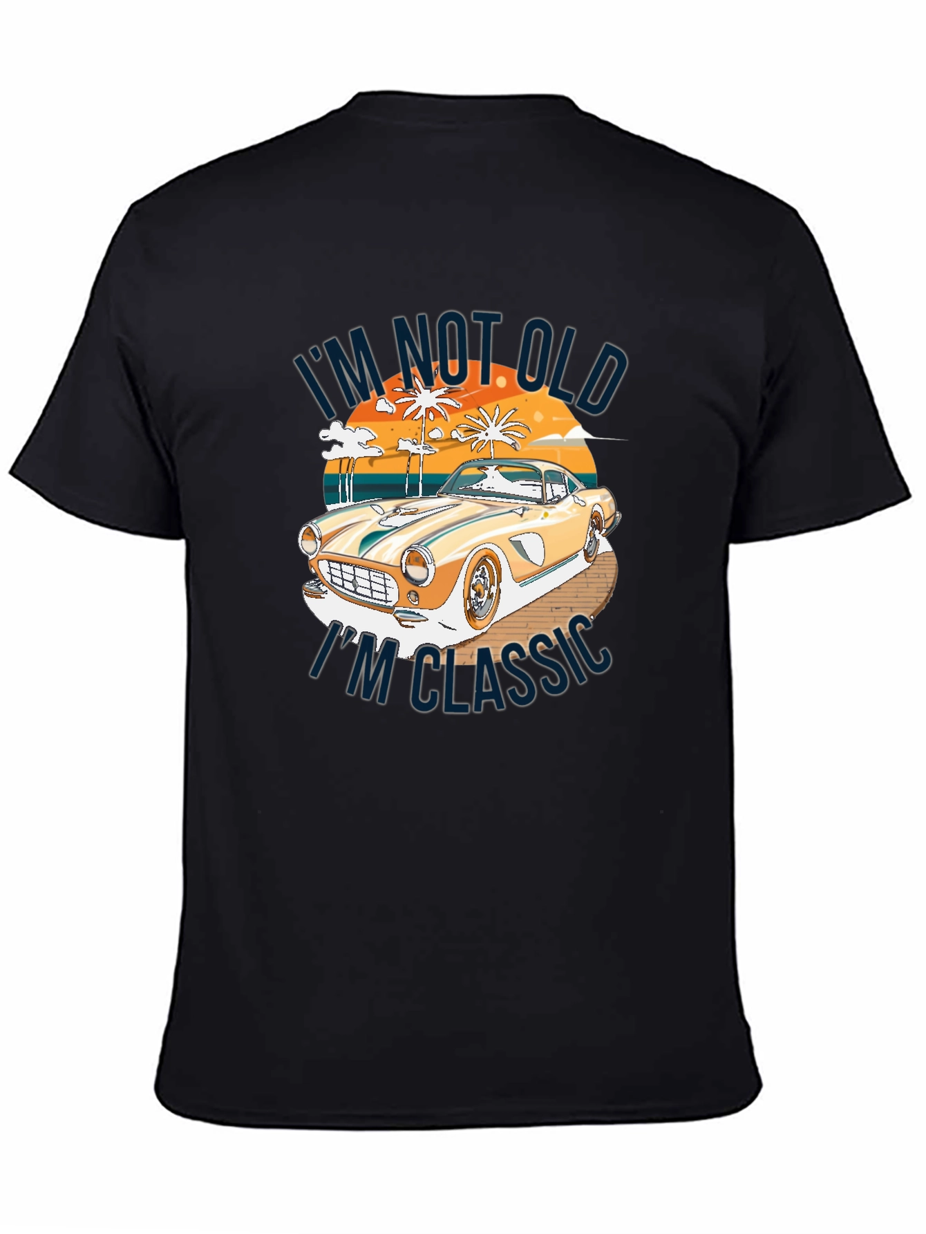Black Classic Car Graphic Tee - "I'm Not Old, I'm Classic" view 4