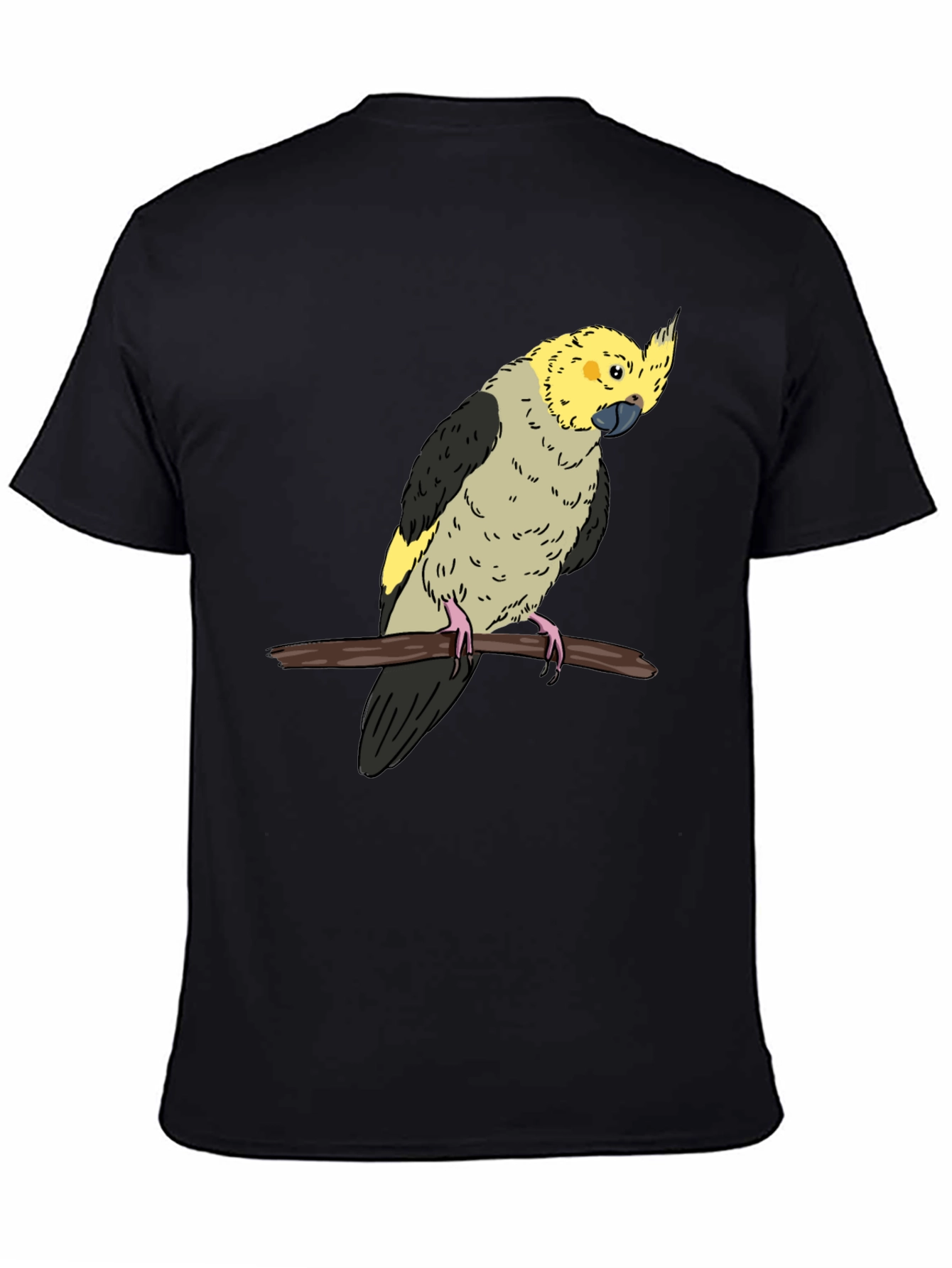 Black Cockatiel Graphic Tee - Bird Lover T-Shirt view 4