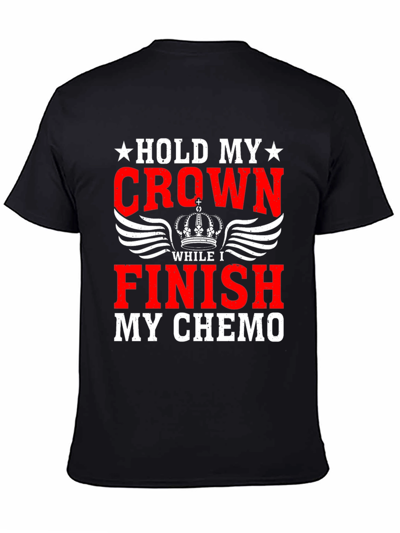 Black Hold My Crown Finish Chemo Graphic T-Shirt view 4