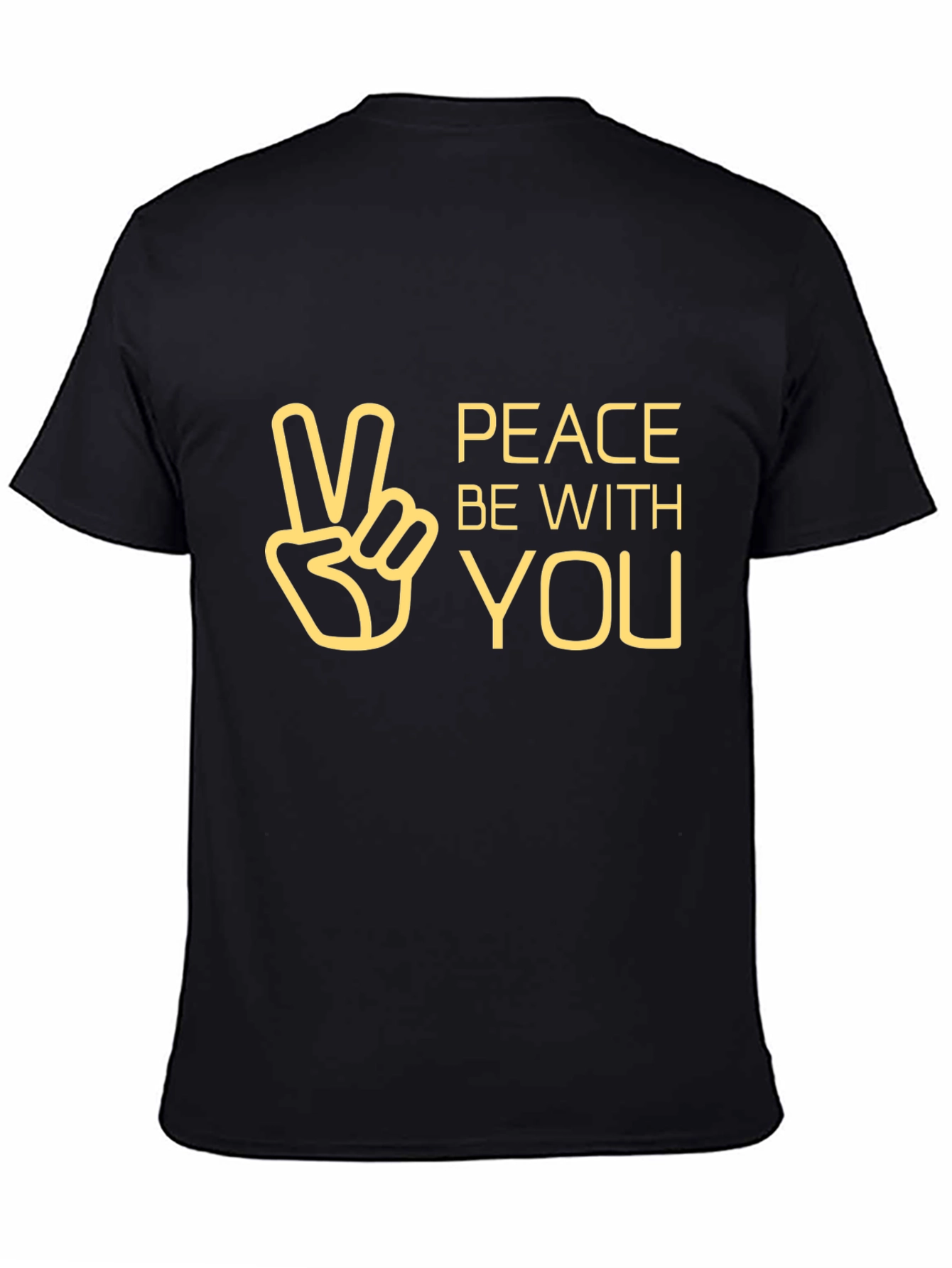 Black Peace Be With You Graphic Tee - Black view 4